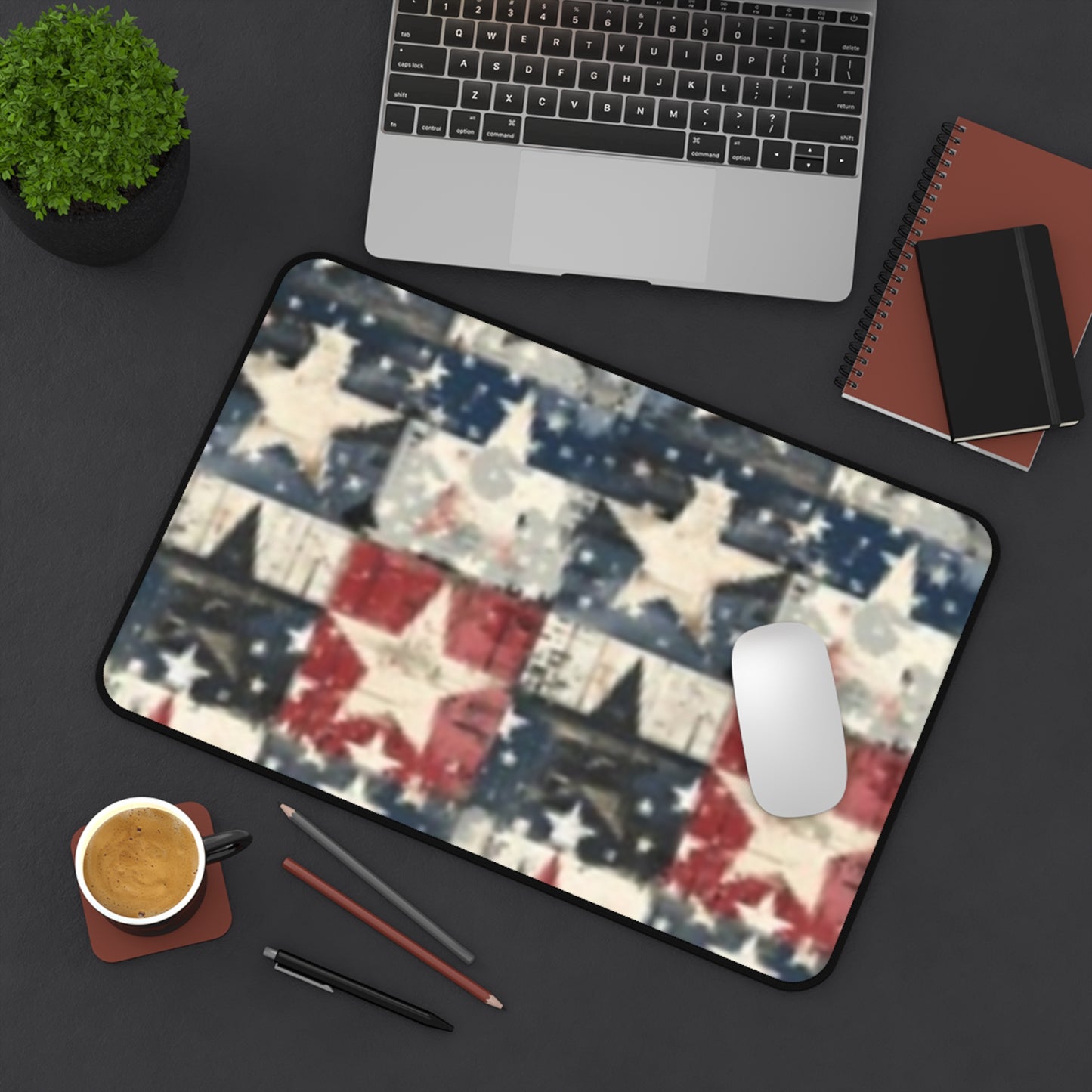 Patriotic Desk Mat - Americana Stars and Stripes, Home Office Decor, Work Station Accessory, Gift for Holidays, Unique Desk Protectors