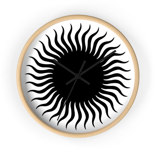 Wall Clock Black Sun