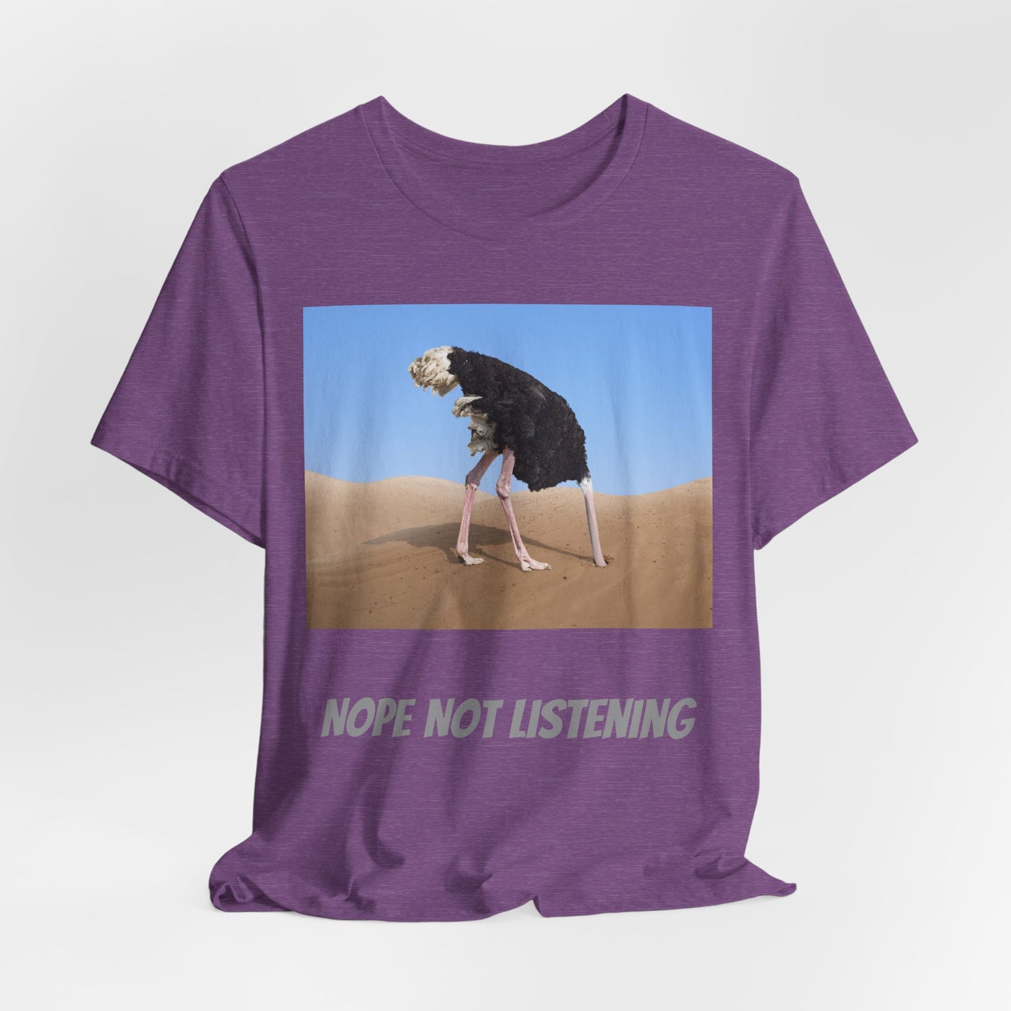 Camiseta avestruz no, no escucho