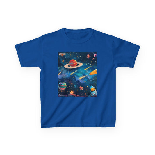 T-shirt Aventure spatiale pour enfants – Design cosmique coloré pour jeunes explorateurs