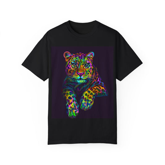 Camiseta de leopardo vibrante de la jungla para amantes de la naturaleza