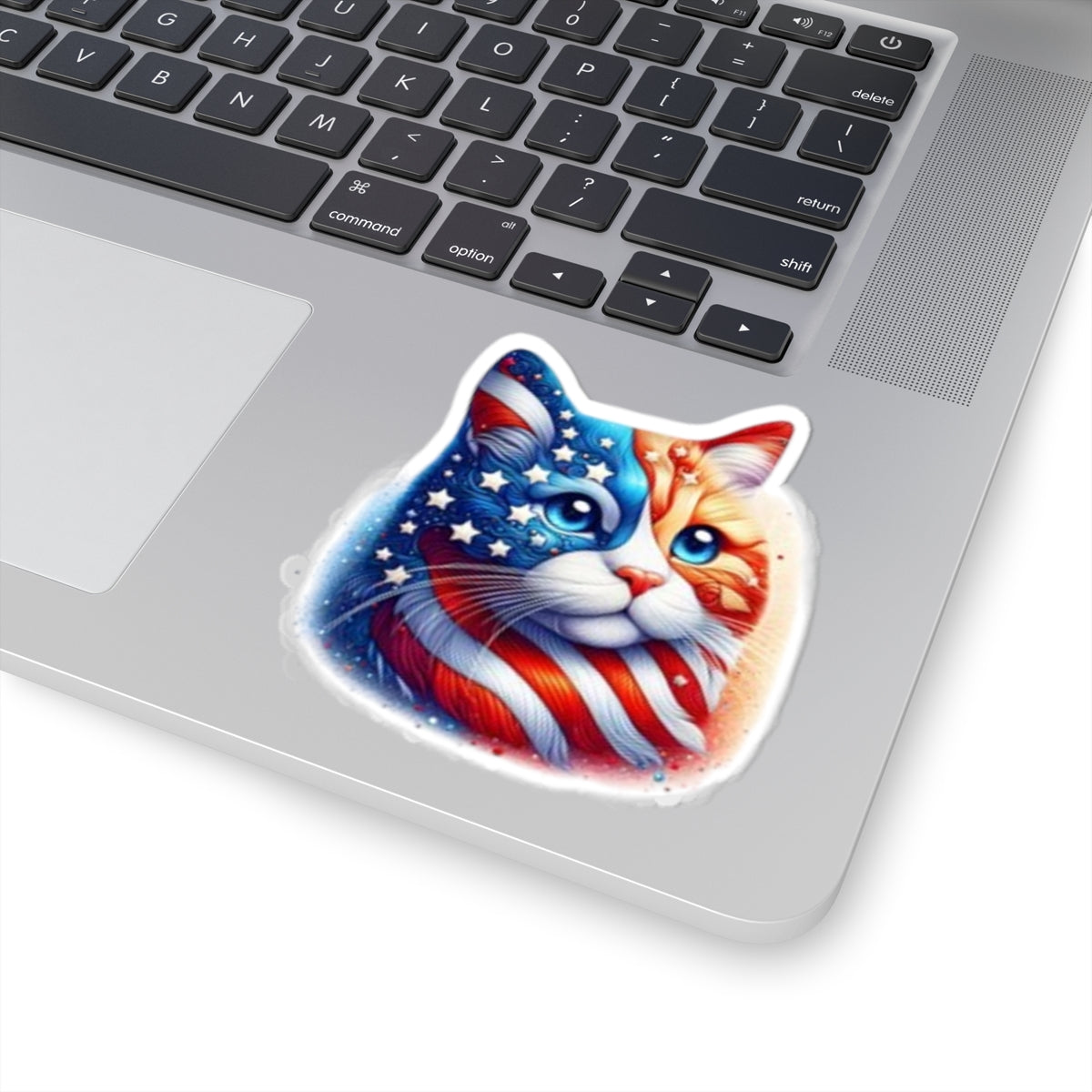 Patriotic Cat Stickers, USA Pride Décor, Fun Vinyl Decals for Pets, Independence Day Gifts, Laptop Stickers