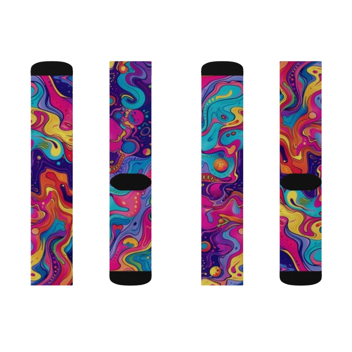 Vibrant Sublimation Socks – Colorful Abstract Design for Everyday Comfort