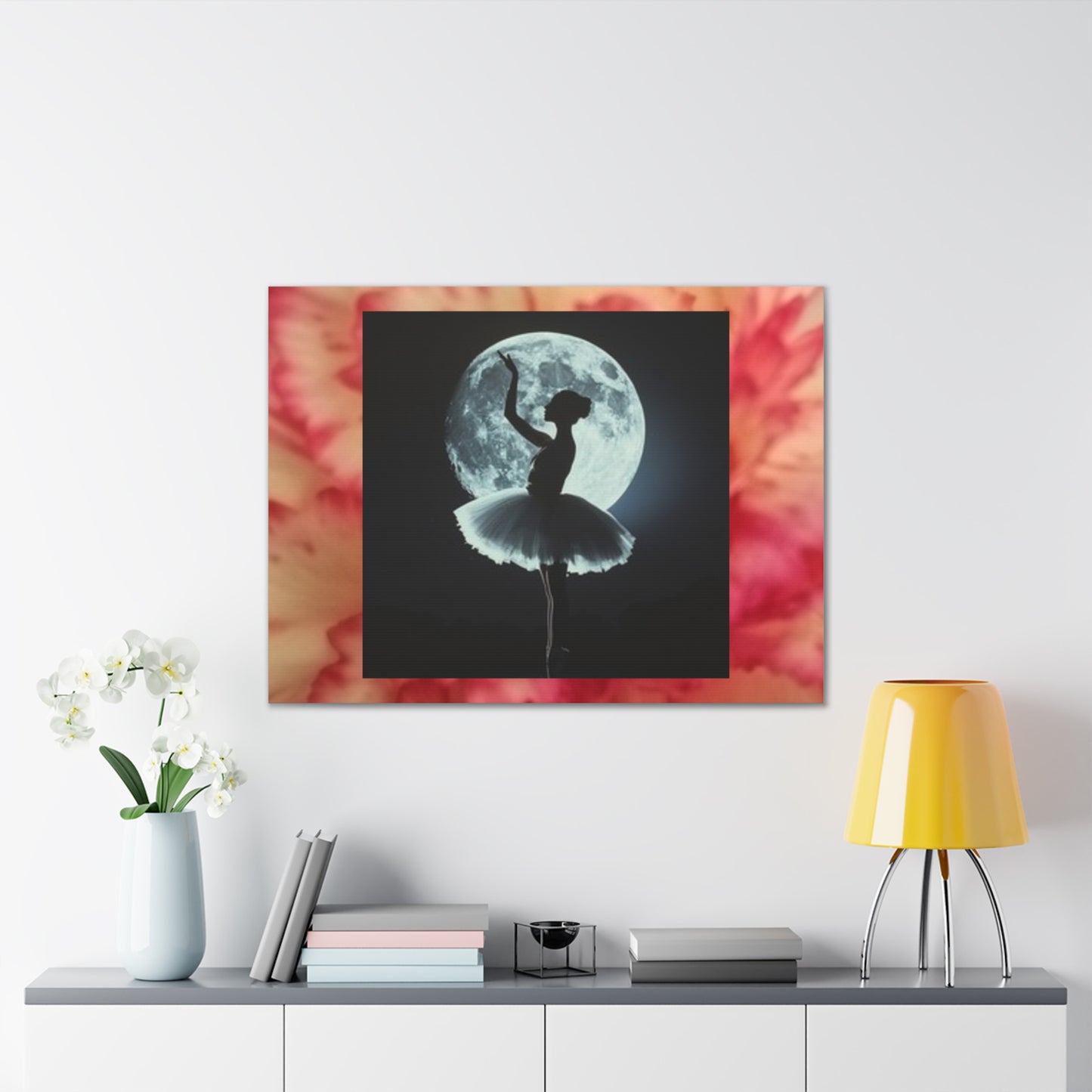 Ballet Moon Canvas Art Print, Ethereal Ballerina Decor, Perfect for Dance Studios, Home Decoration, Gift for Dancers, Wall Art