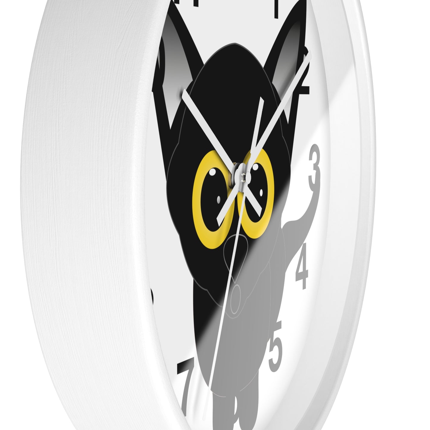 Wall clock Black Cat with Large Eyes