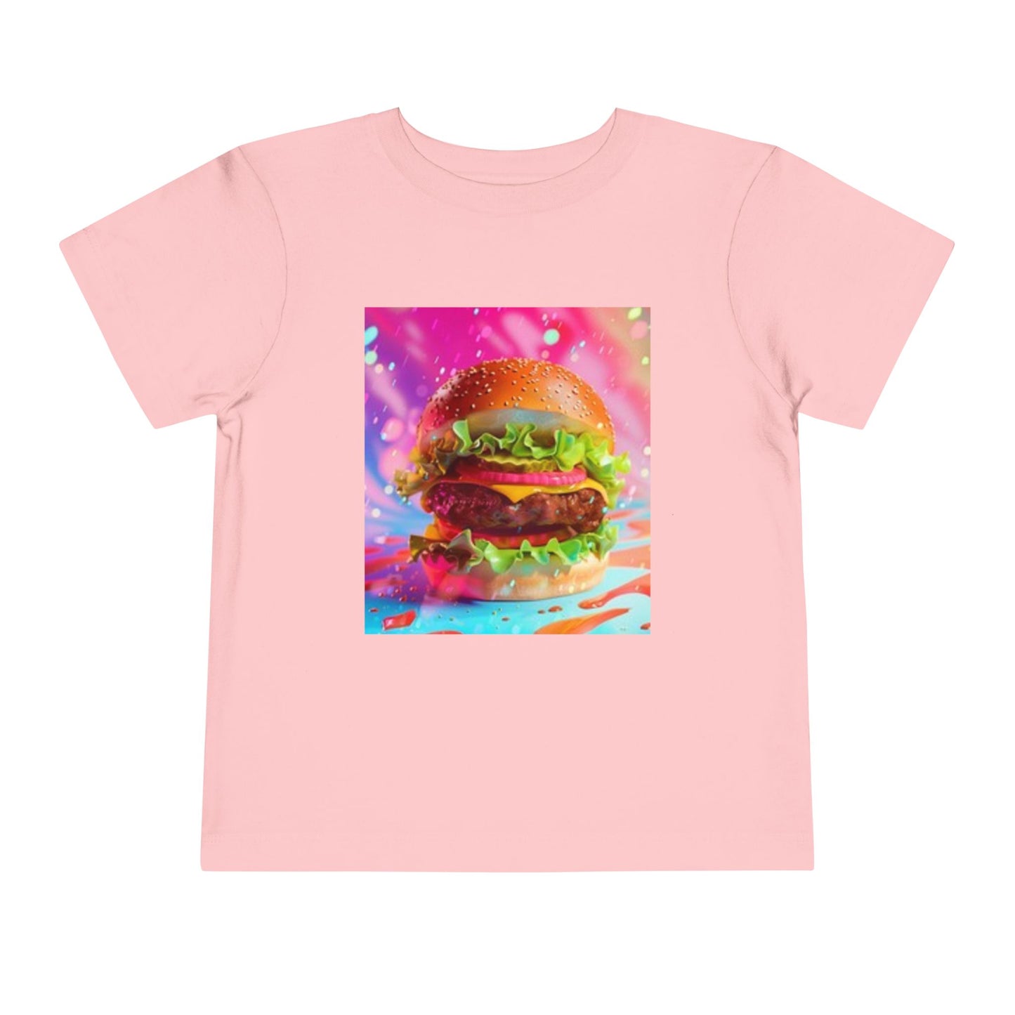 Colorful Burger Toddler Tee - Fun & Playful Kids' Short Sleeve Shirt