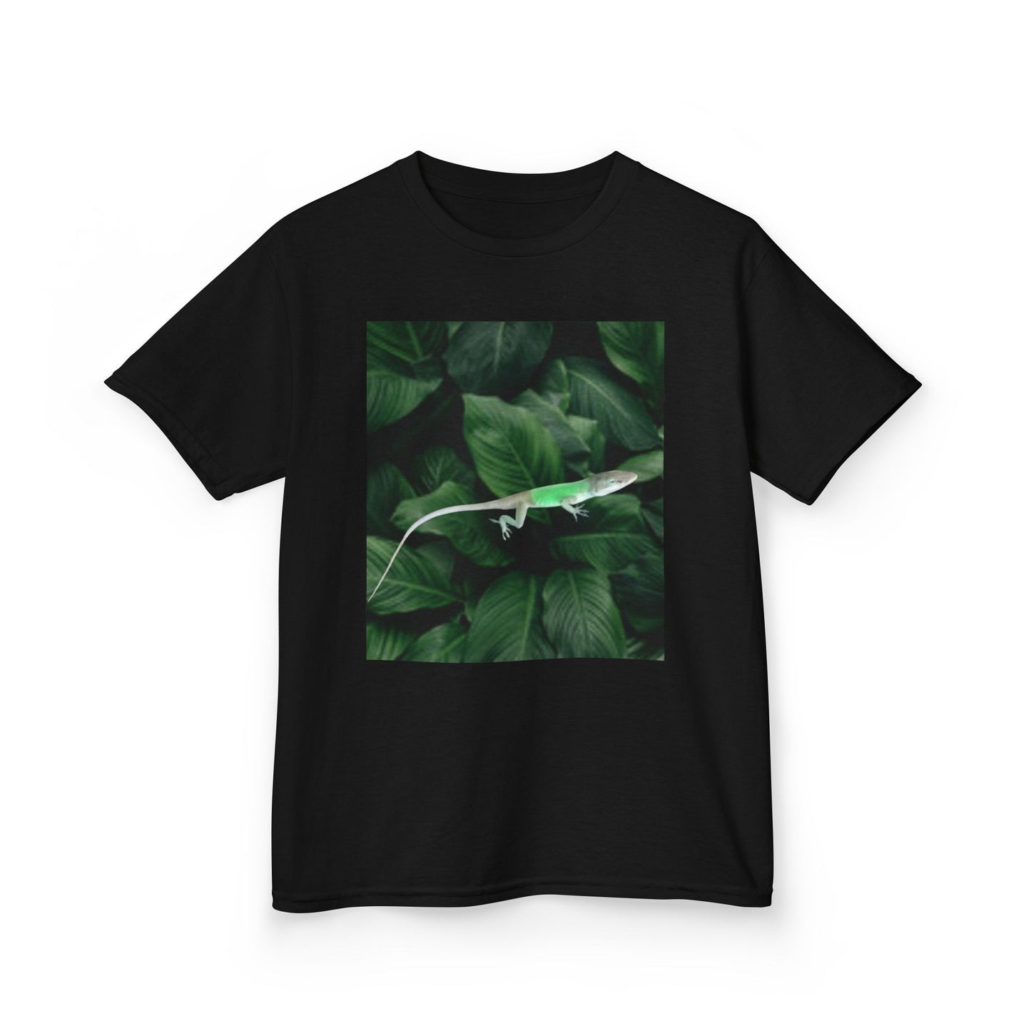 Lizard in Leaves  Eco-Friendly T-Shirt, Summer Outing Apparel, Adventure Kids Clothing, Birthday Gift for Children