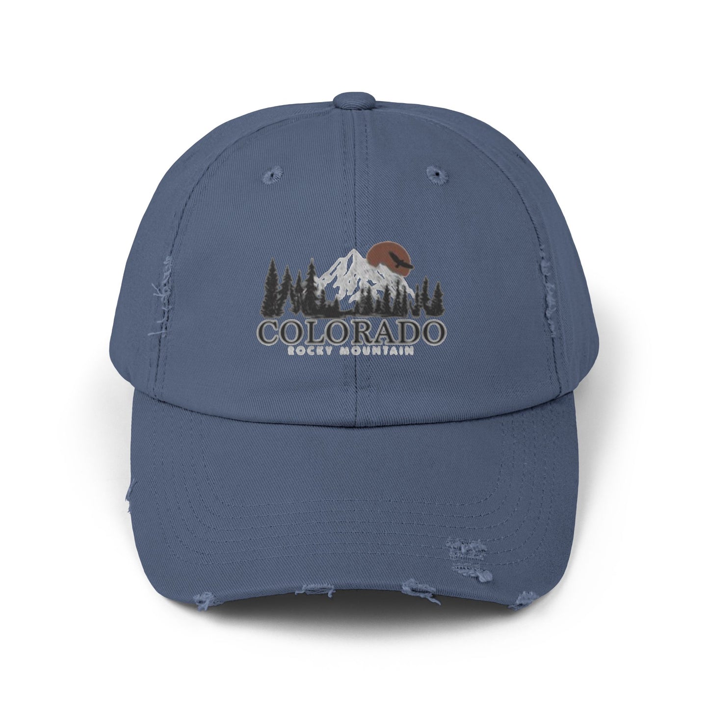 Unisex Distressed Cap - Colorado Rocky Mountains Adventure Hat