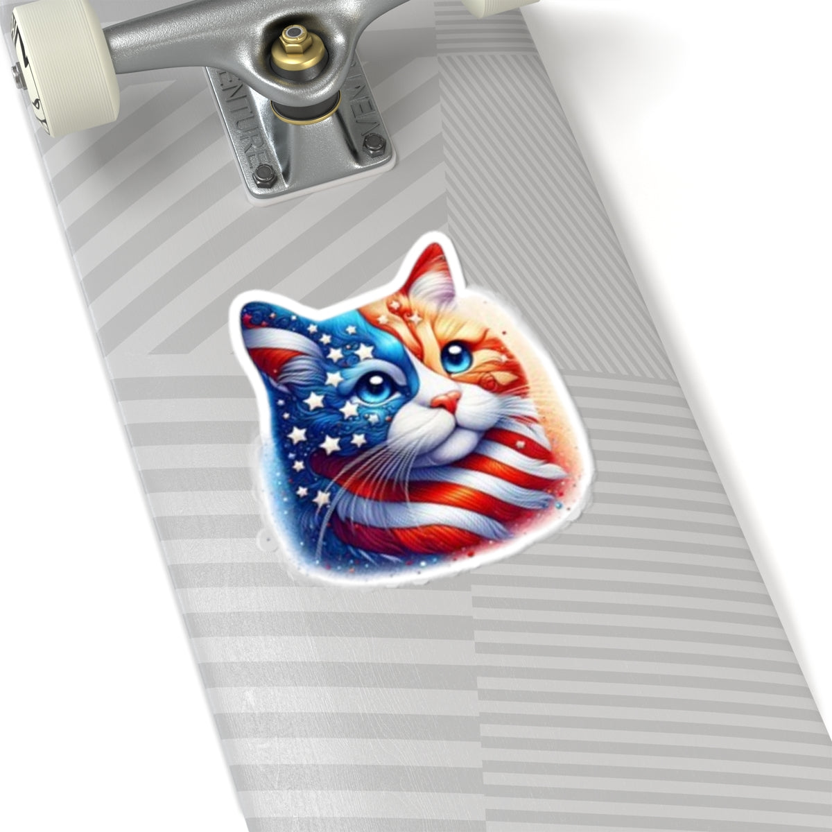 Patriotic Cat Stickers, USA Pride Décor, Fun Vinyl Decals for Pets, Independence Day Gifts, Laptop Stickers