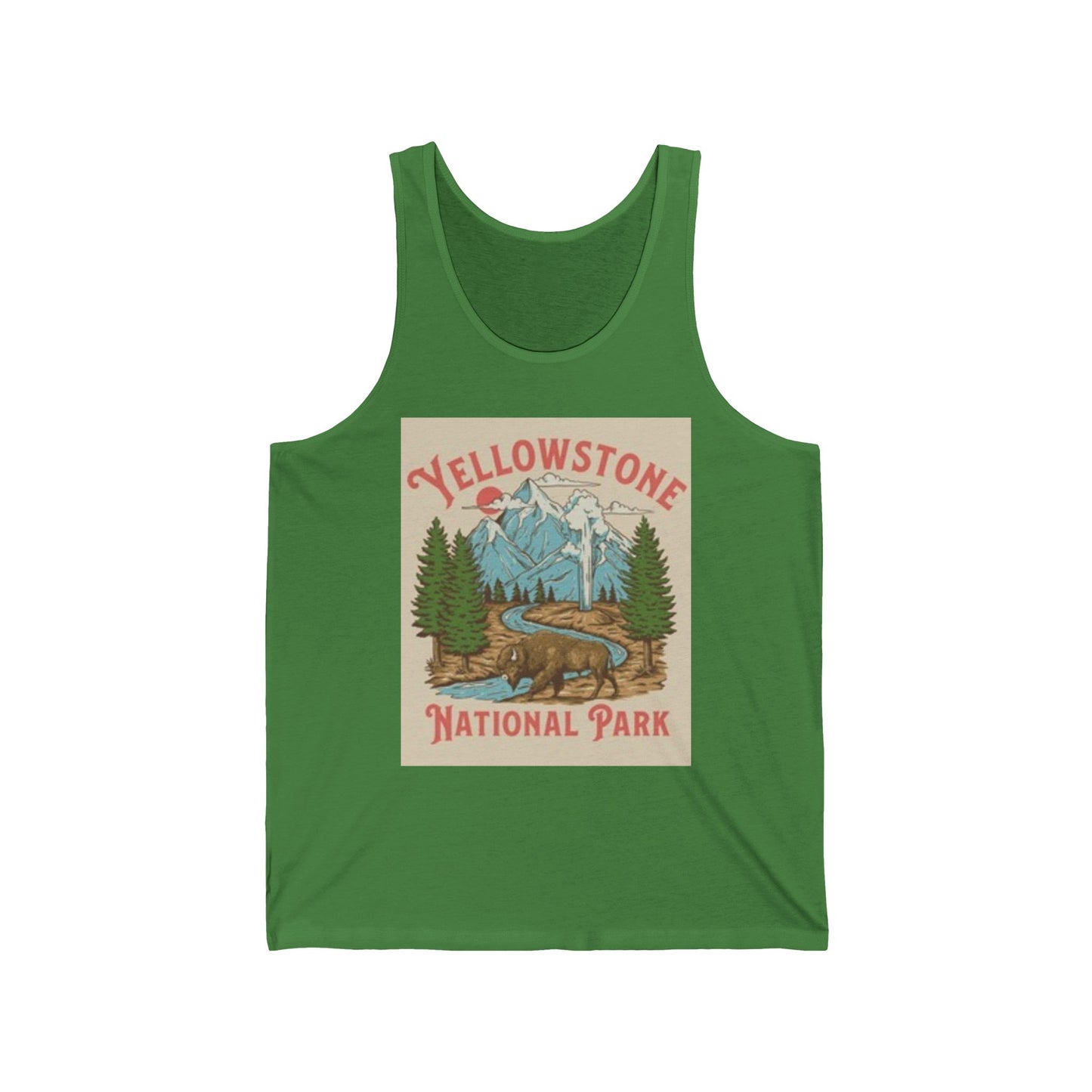 Yellowstone National Park Adventure Unisex Jersey Tank - Vintage and Customizable Design