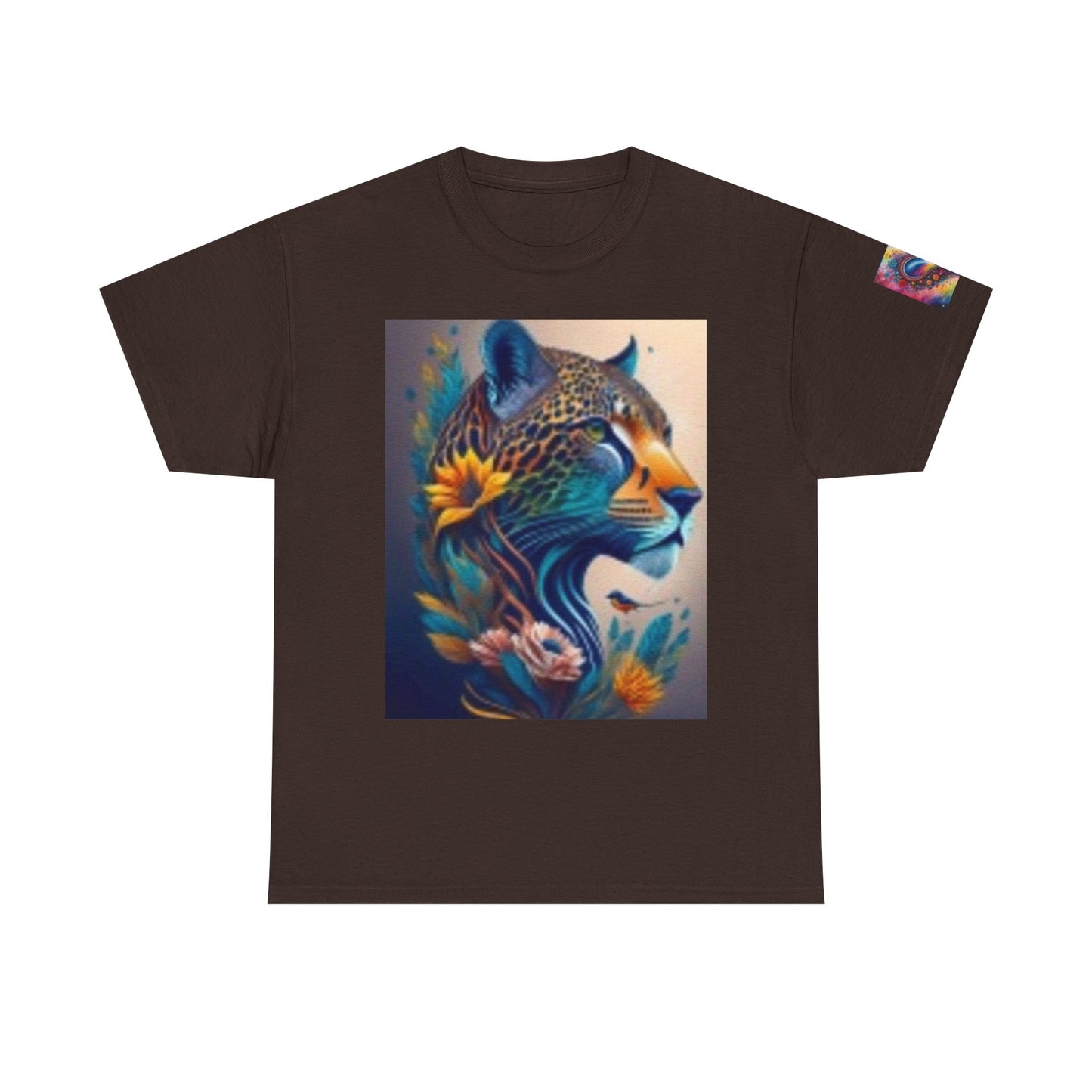 Camiseta unisex de algodón grueso con arte vibrante de la selva: camiseta gráfica inspirada en la naturaleza 