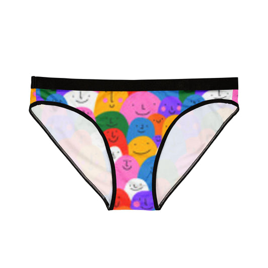 Colorful Smiley Women's Underwear | Happy Face Bikini Briefs, Cute Lingerie, Fun Daily Wear, Gift for Her, Cheerful Undergarments