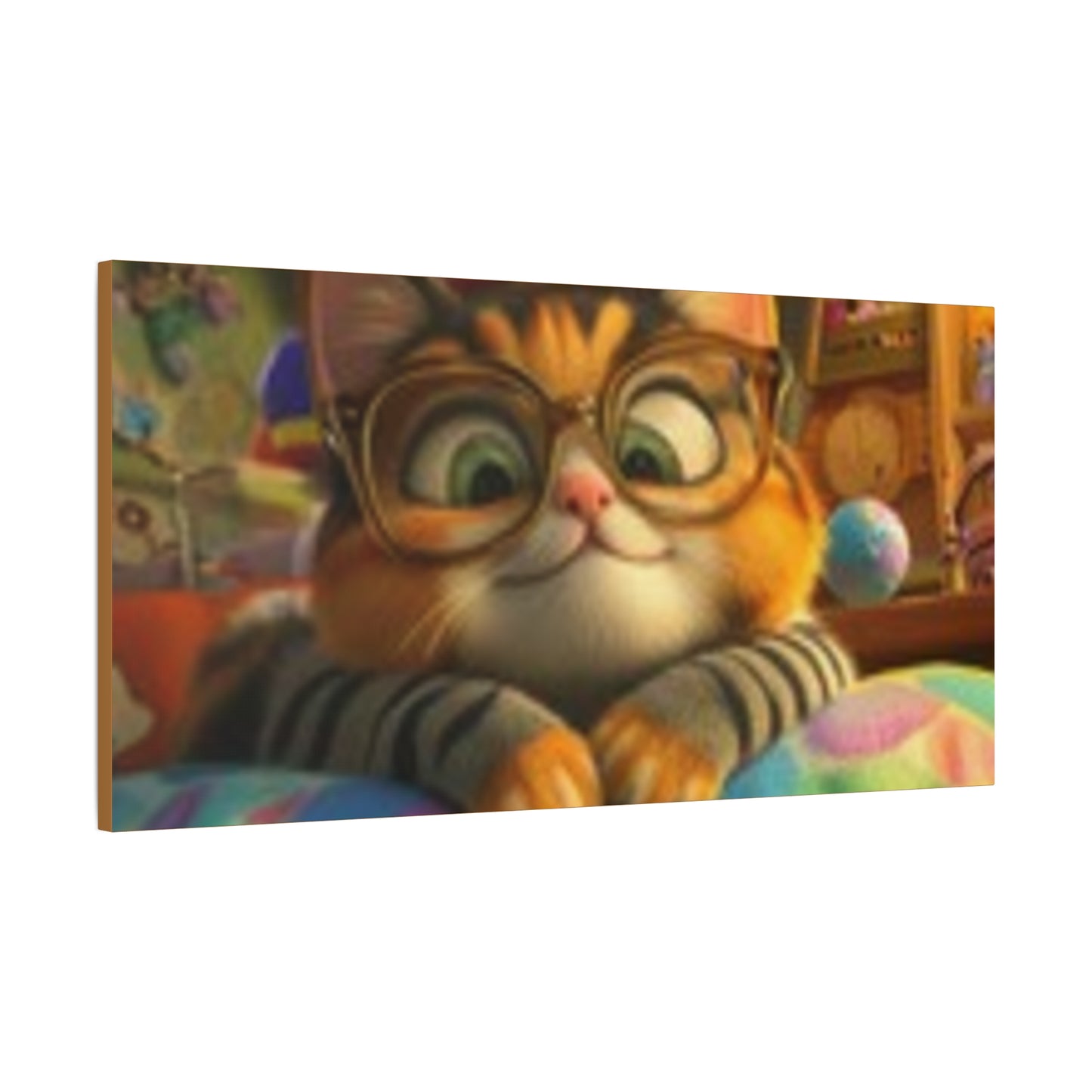 Charming Cat Canvas Wall Art, Cat Lover Decor, Cute Cat Artwork, Gift for Pet Owners, Whimsical Home Decor, Cat-Themed Room