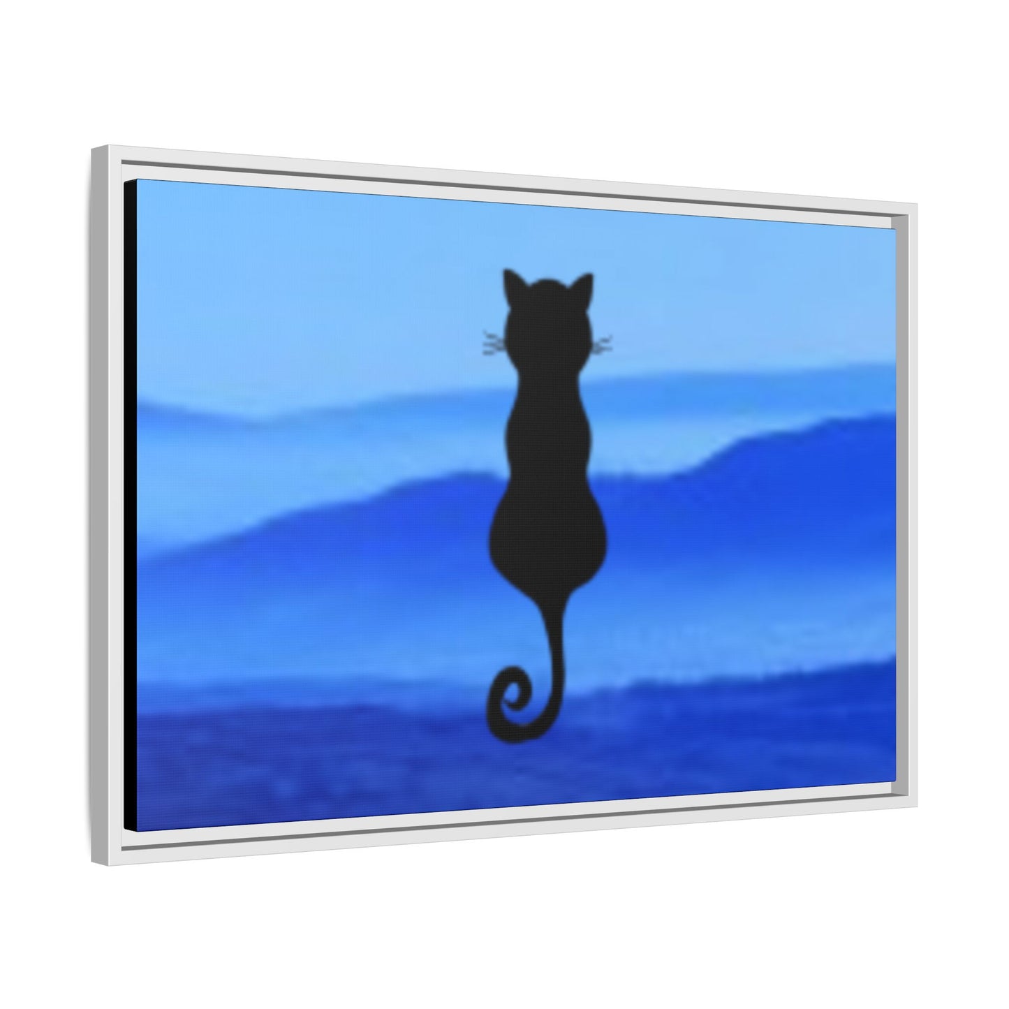 Framed Cat Silhouette Art Print, Wall Decor, Cat Lover Gift, Home Office Art, Pet Memorial