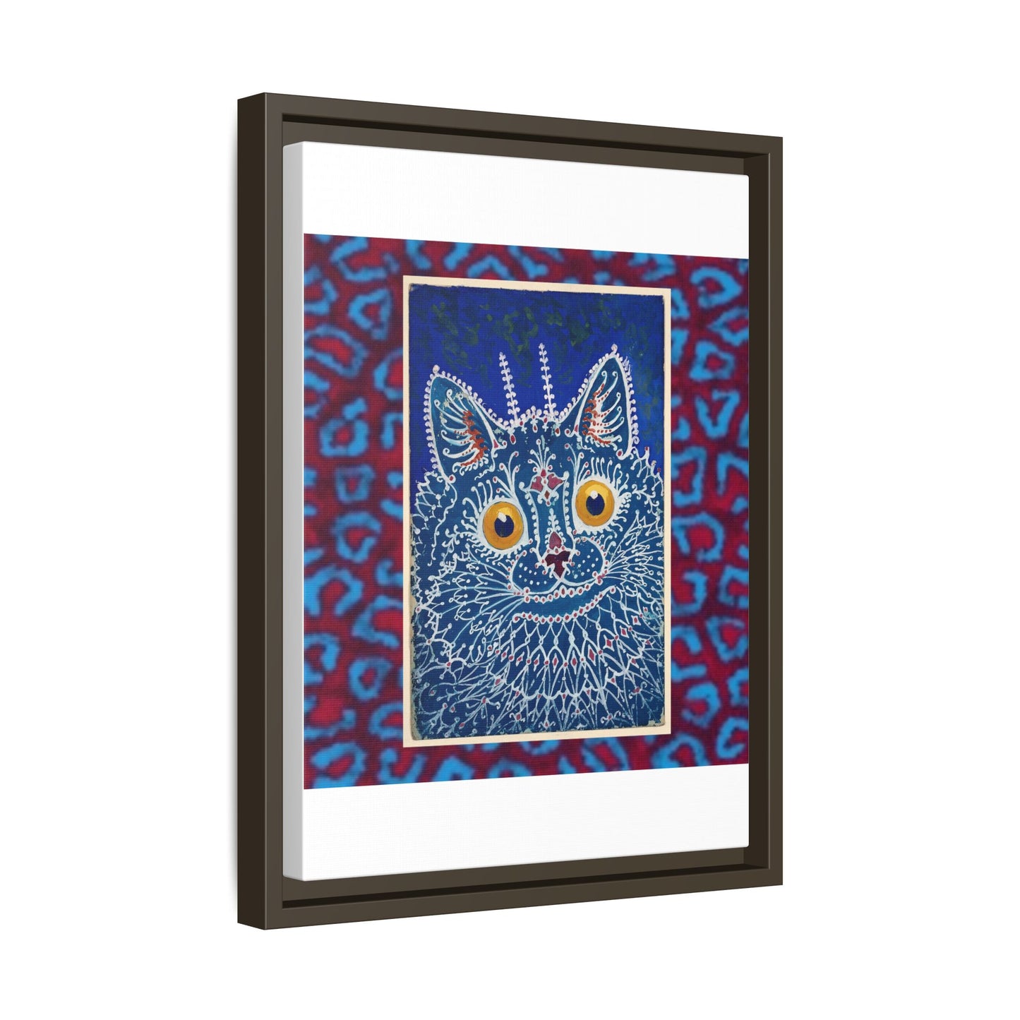 Colorful Cat Framed Matte Canvas Art - Whimsical Home Decor