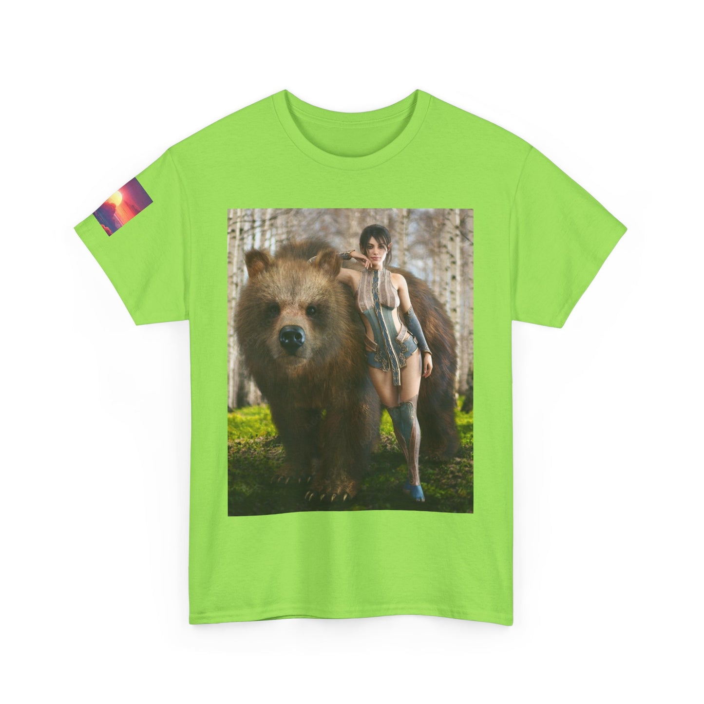 Sexy Girl & Bear Unisex T-shirt | Nature Inspired T-Shirt, Casual Gift, Unique Design, Eco-Friendly Fashion, Outdoor Lover Apparel