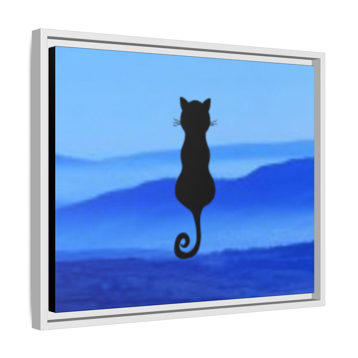 Framed Cat Silhouette Art Print, Wall Decor, Cat Lover Gift, Home Office Art, Pet Memorial