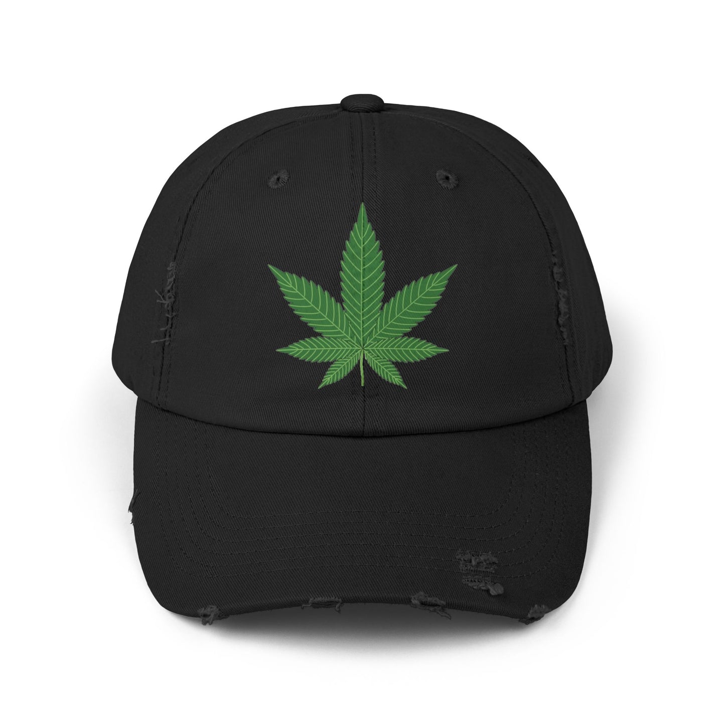Gorra unisex desgastada con diseño de hojas: ropa informal para amantes de la naturaleza 