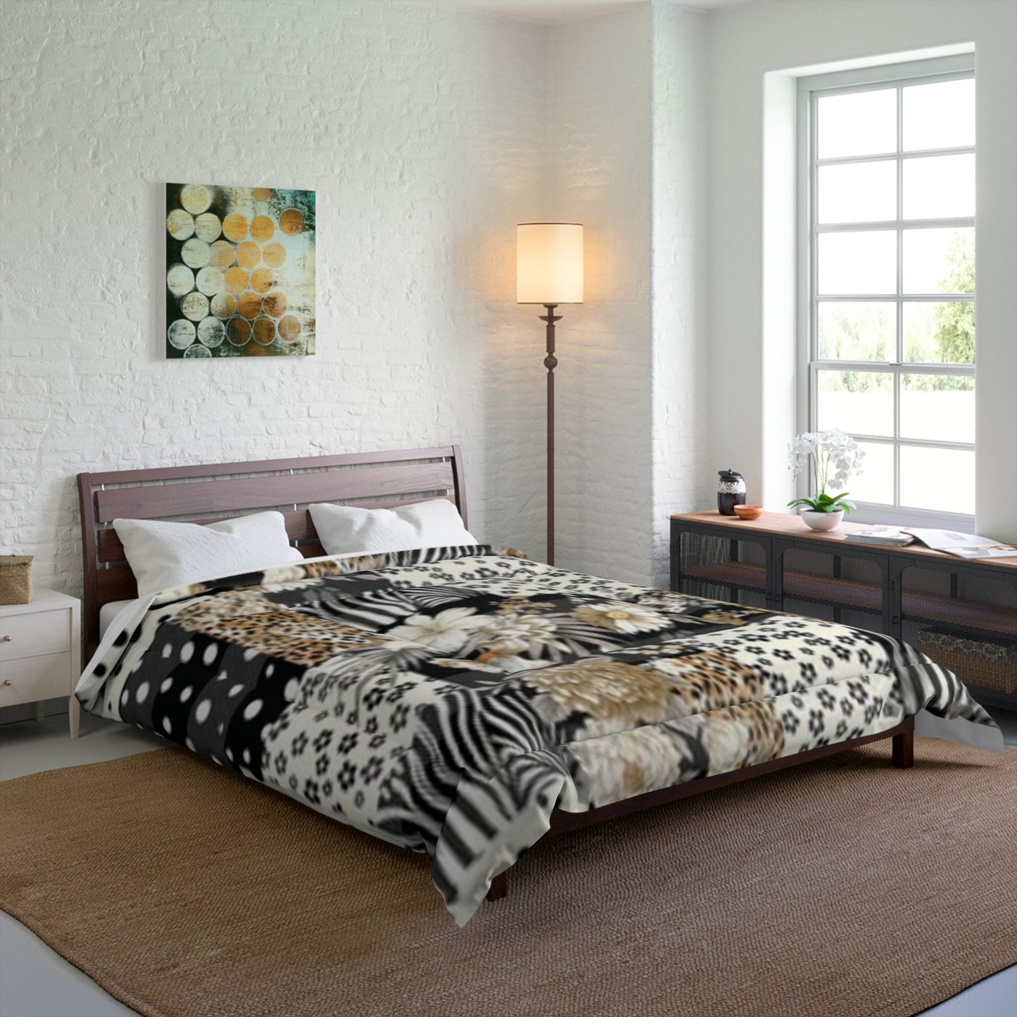 Bohemian Floral Patchwork Comforter - Cozy Bedroom Decor