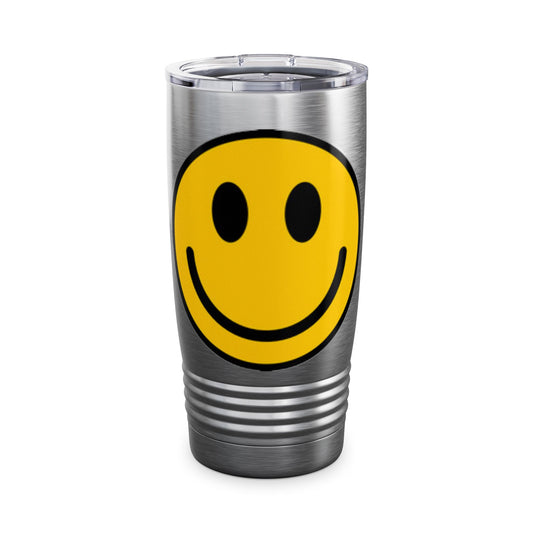 Smiley Face Yellow Ringneck Tumbler, 20oz - Happy Travel Mug, Inspirational Drinkware, Cheerful Gift for Friends, Summer Fun, Party Favors, [...]