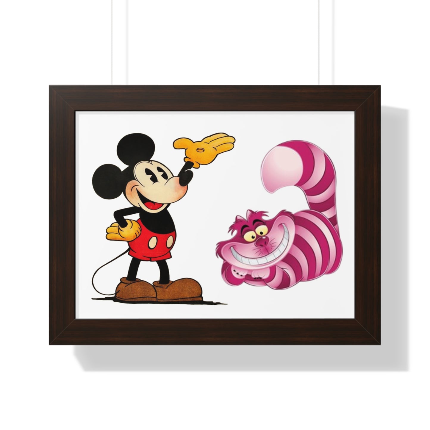 Framed Horizontal Poster Mickey Mouse & Cheshire Cat