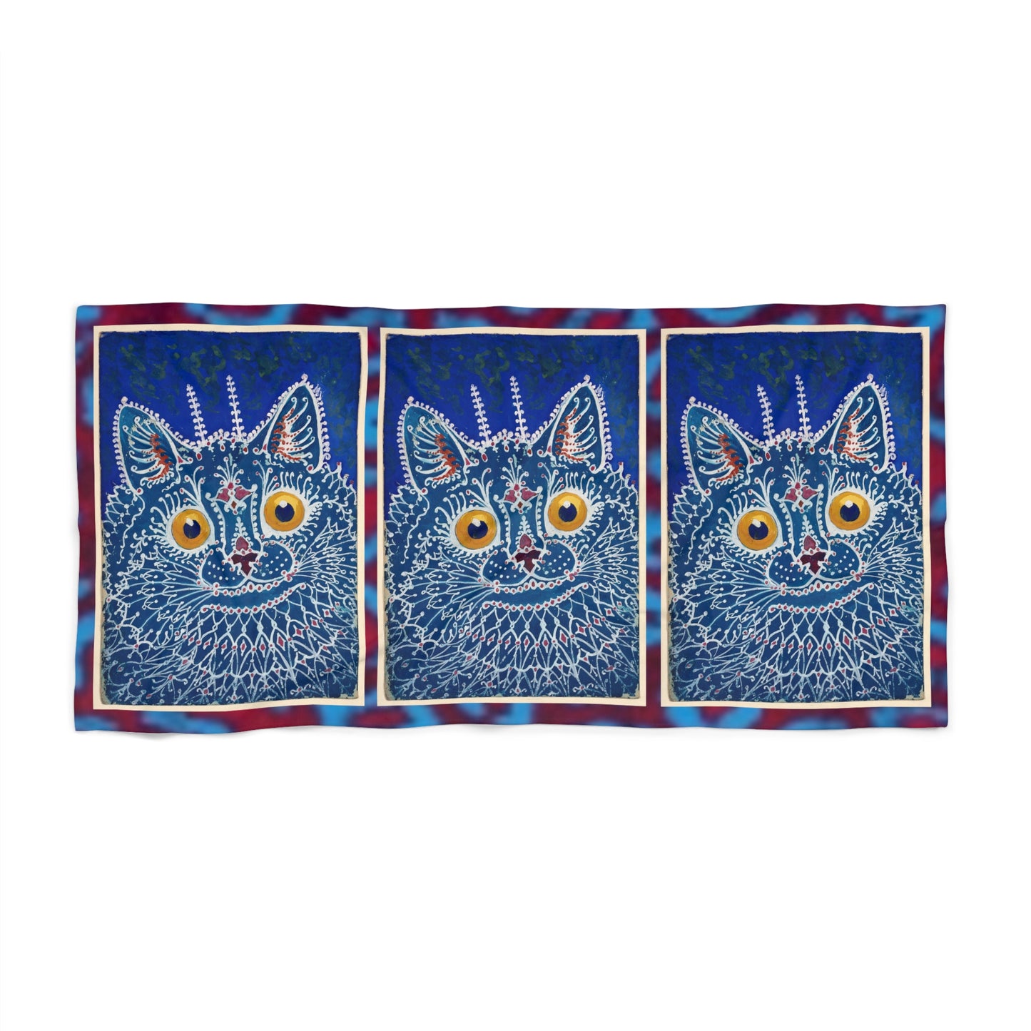 Whimsical Cat Design Beach Towel - Colorful, Fun Summer Accessory for Cat Lovers