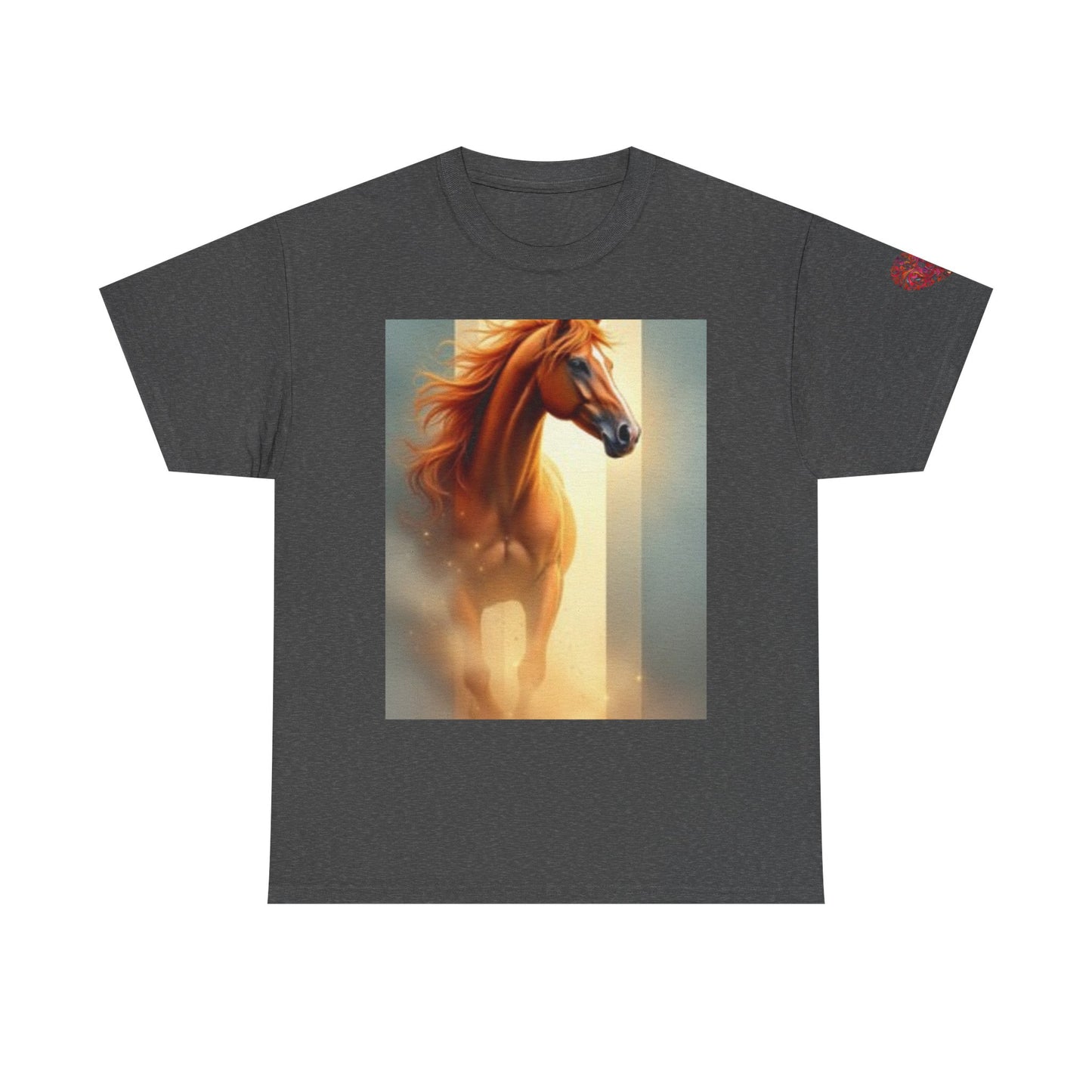 T-shirt unisexe en coton épais Majestic Horse – Parfait pour les amoureux des animaux 