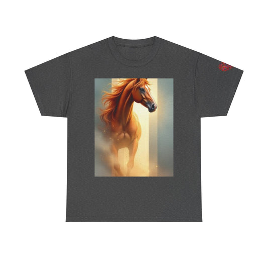 Camiseta unisex de algodón grueso Majestic Horse: perfecta para amantes de los animales 