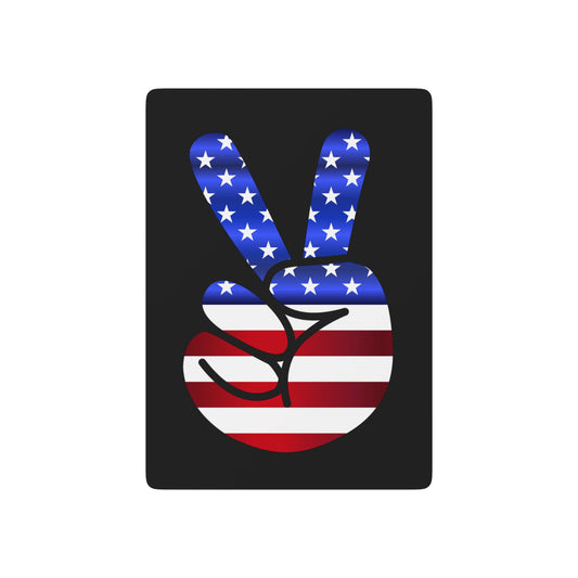 Custom Poker Cards Peace Sign Red White Blue
