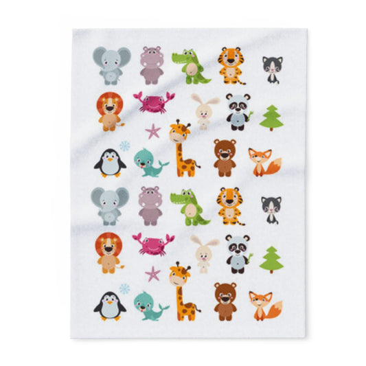 Cute Animal Arctic Fleece Blanket - Cozy Kids Throw for Comfort and Playtime