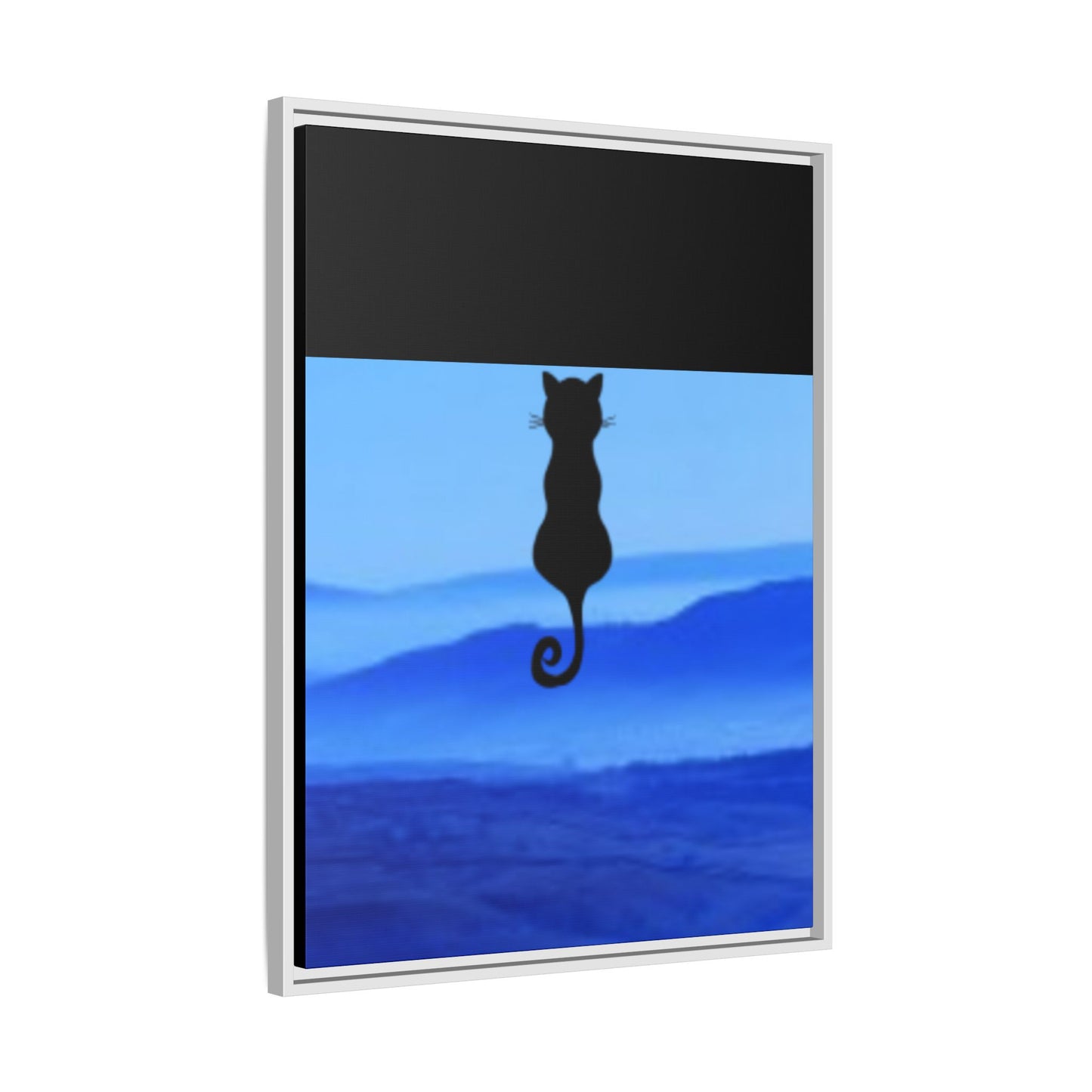 Framed Cat Silhouette Art Print, Wall Decor, Cat Lover Gift, Home Office Art, Pet Memorial