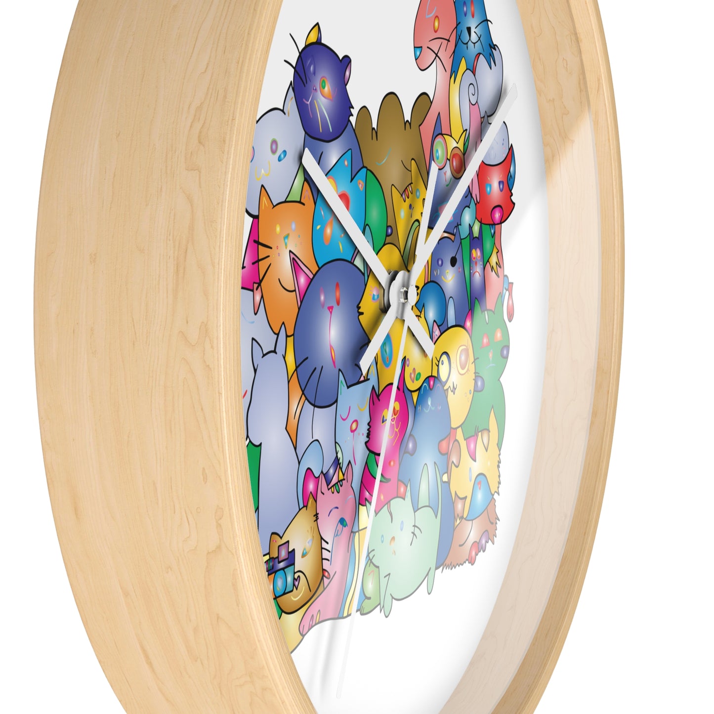 Wall clock Colorful Cats