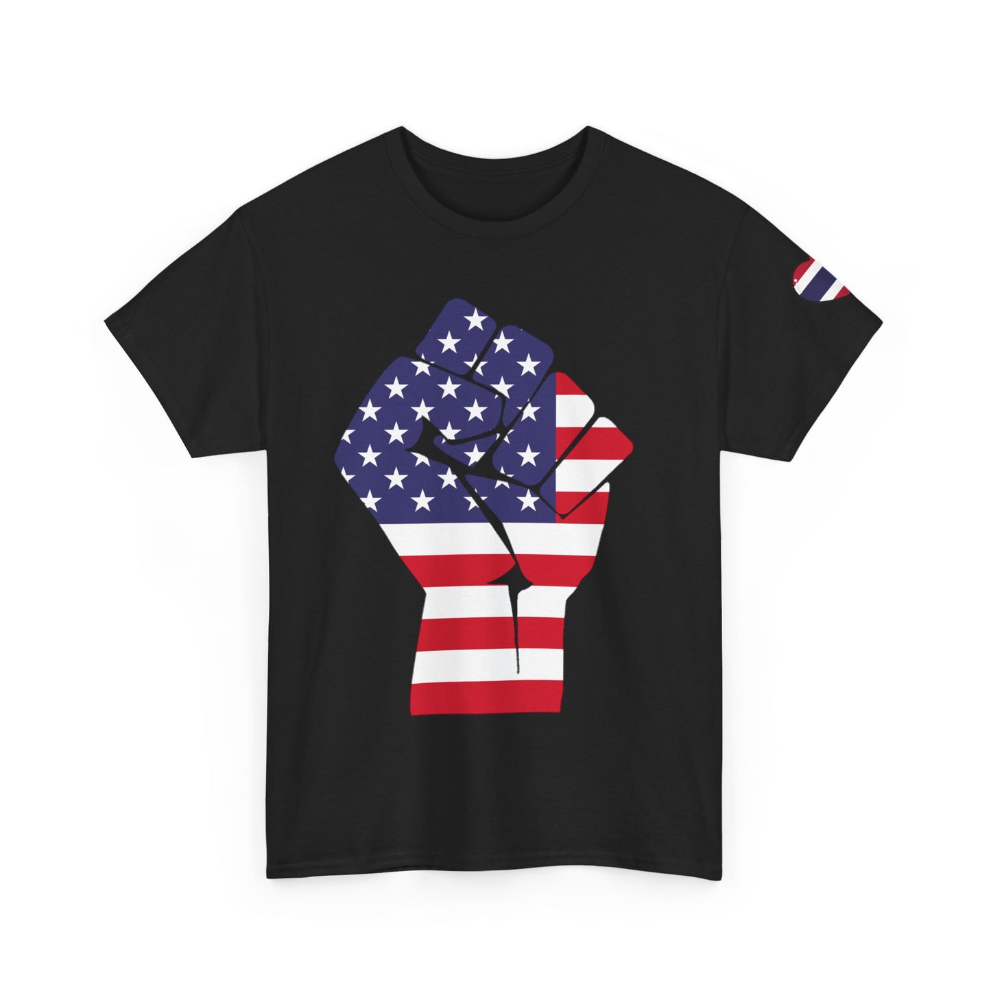 USA Pride Unisex Heavy Cotton Tee - Patriotic Fist & Eagle Design