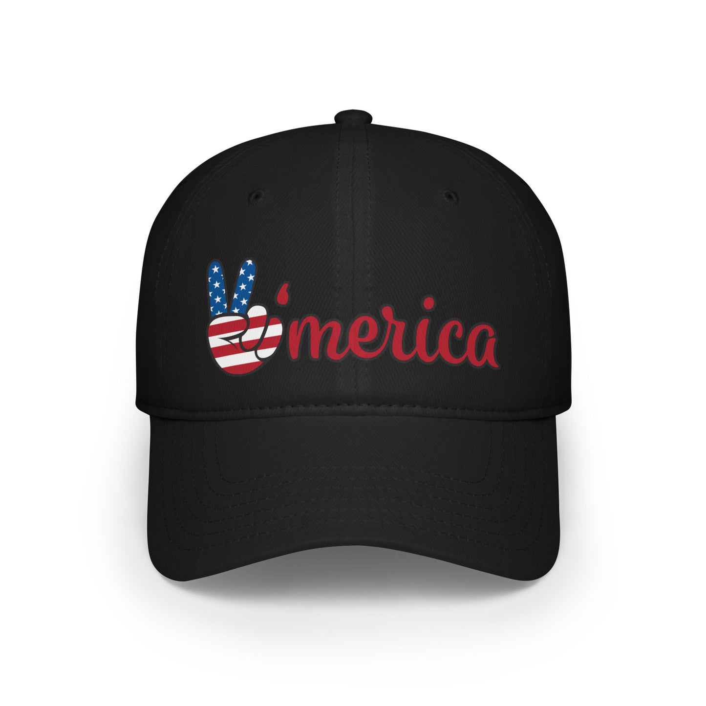 Casquette de baseball à profil bas avec symbole de la paix en Amérique