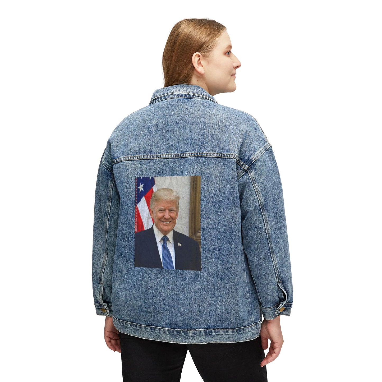 Women's Denim Jacket 47th President Donald J Trump
