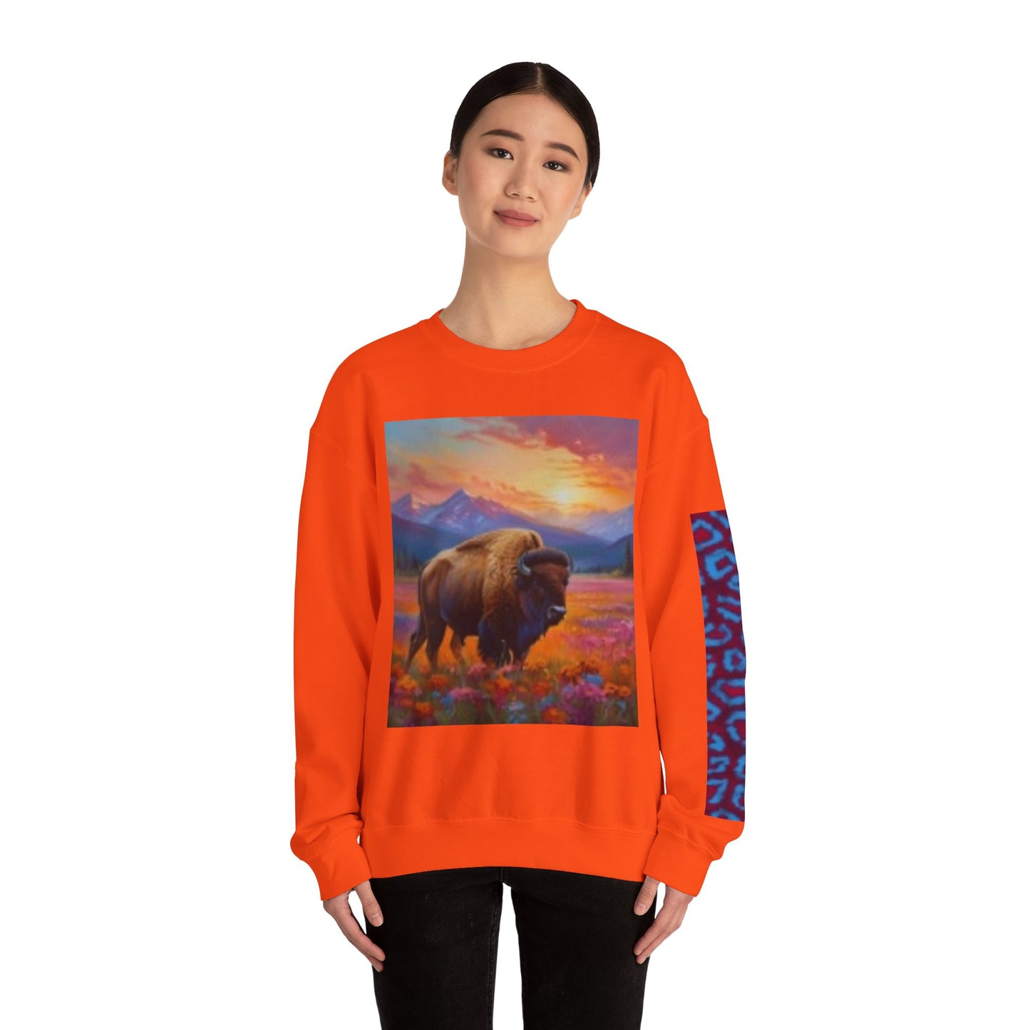 Bold Buffalo Design Unisex Crewneck Sweatshirt - Perfect for Nature Lovers