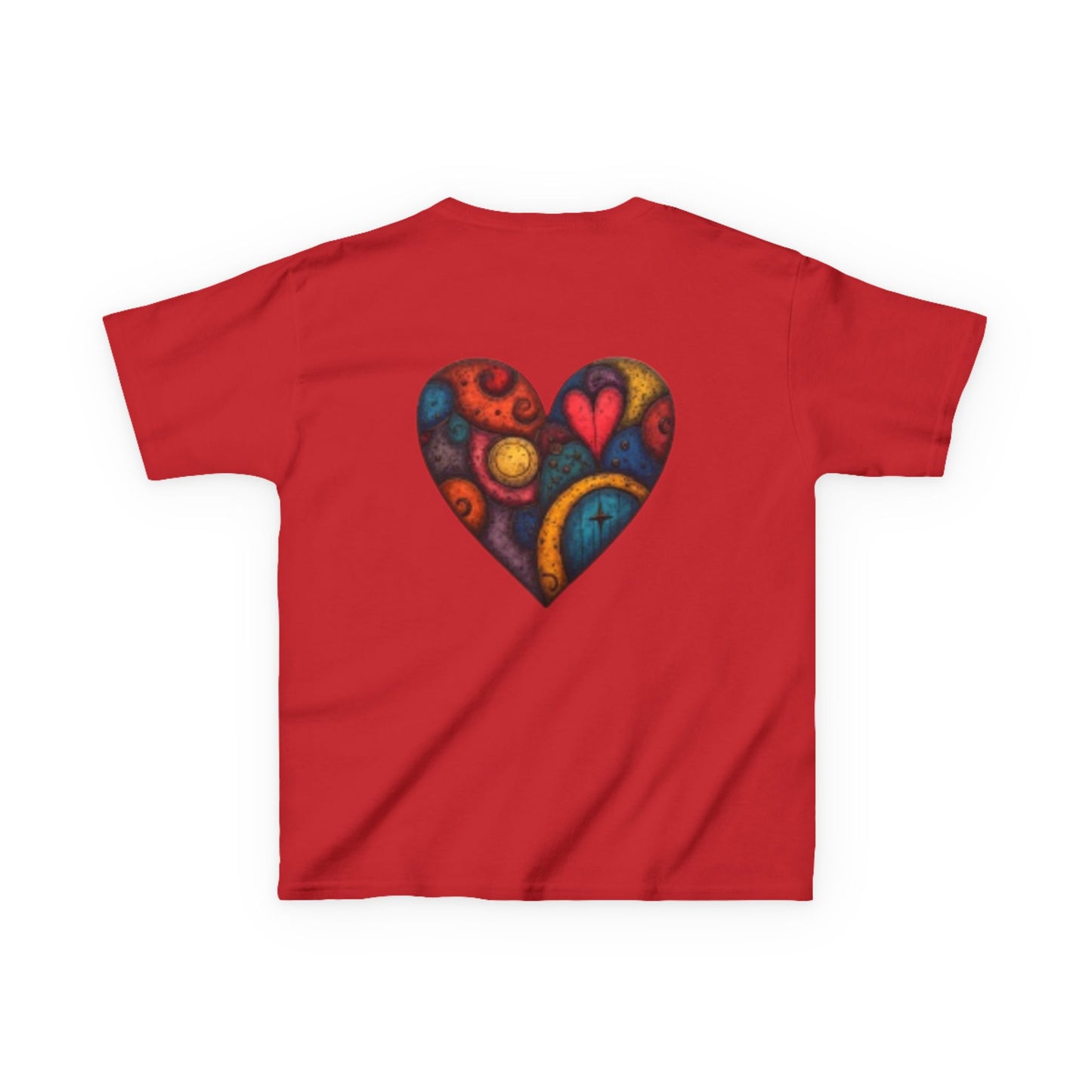 Children with Cats & Heart Kids Heavy Cotton T-shirt Looking Fabulous!
