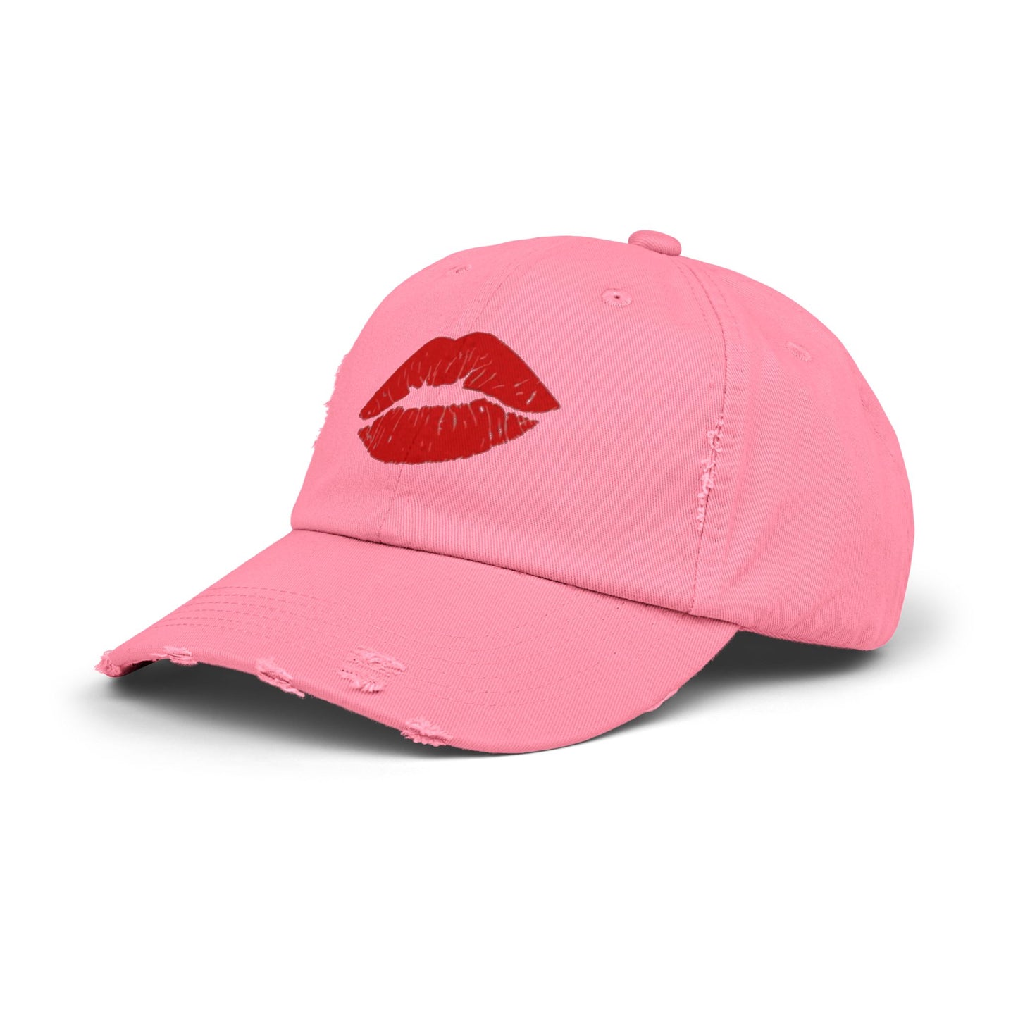 Gorra desgastada labios rojos