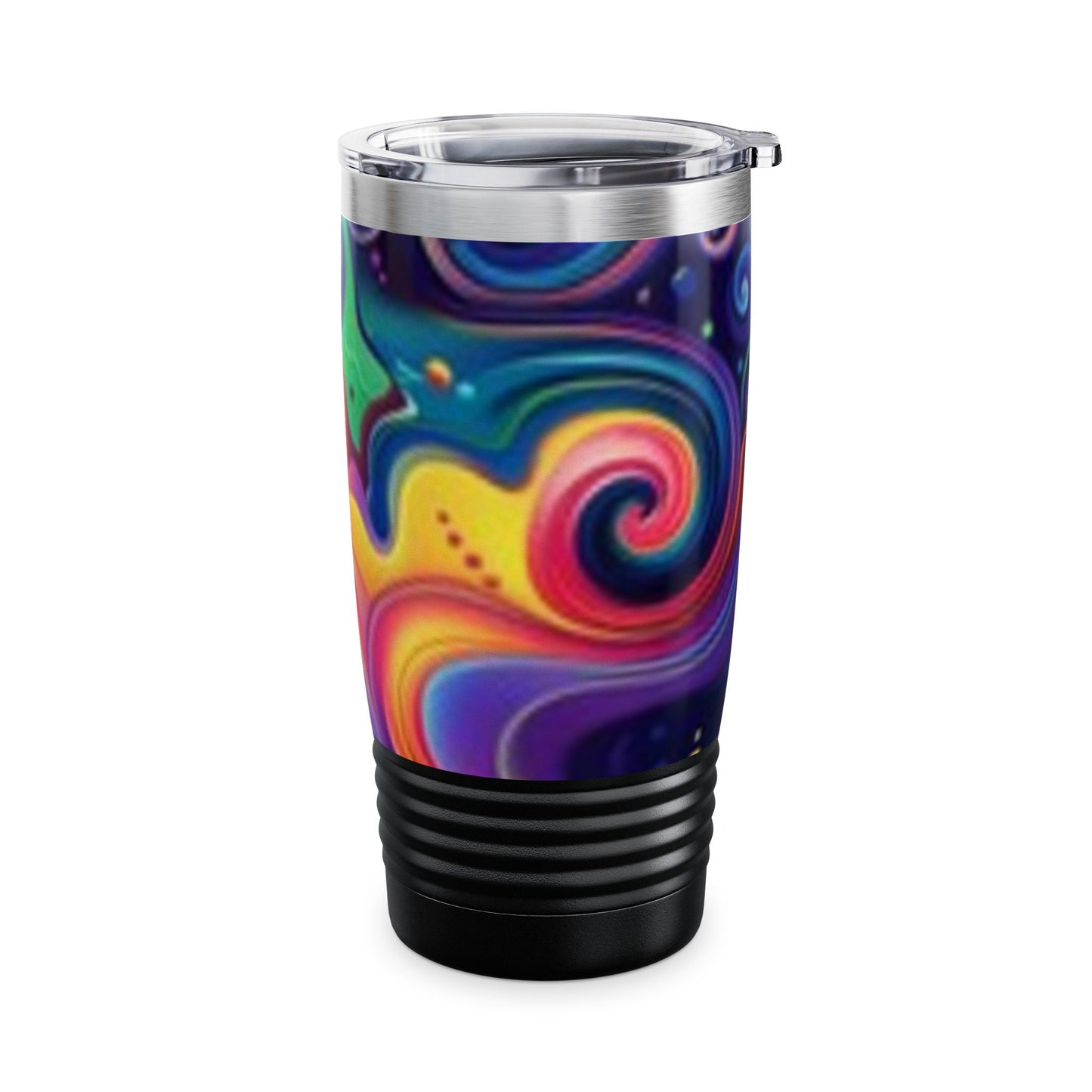 Vibrant Swirl 20oz Ringneck Tumbler - Colorful Travel Mug for Coffee Lovers