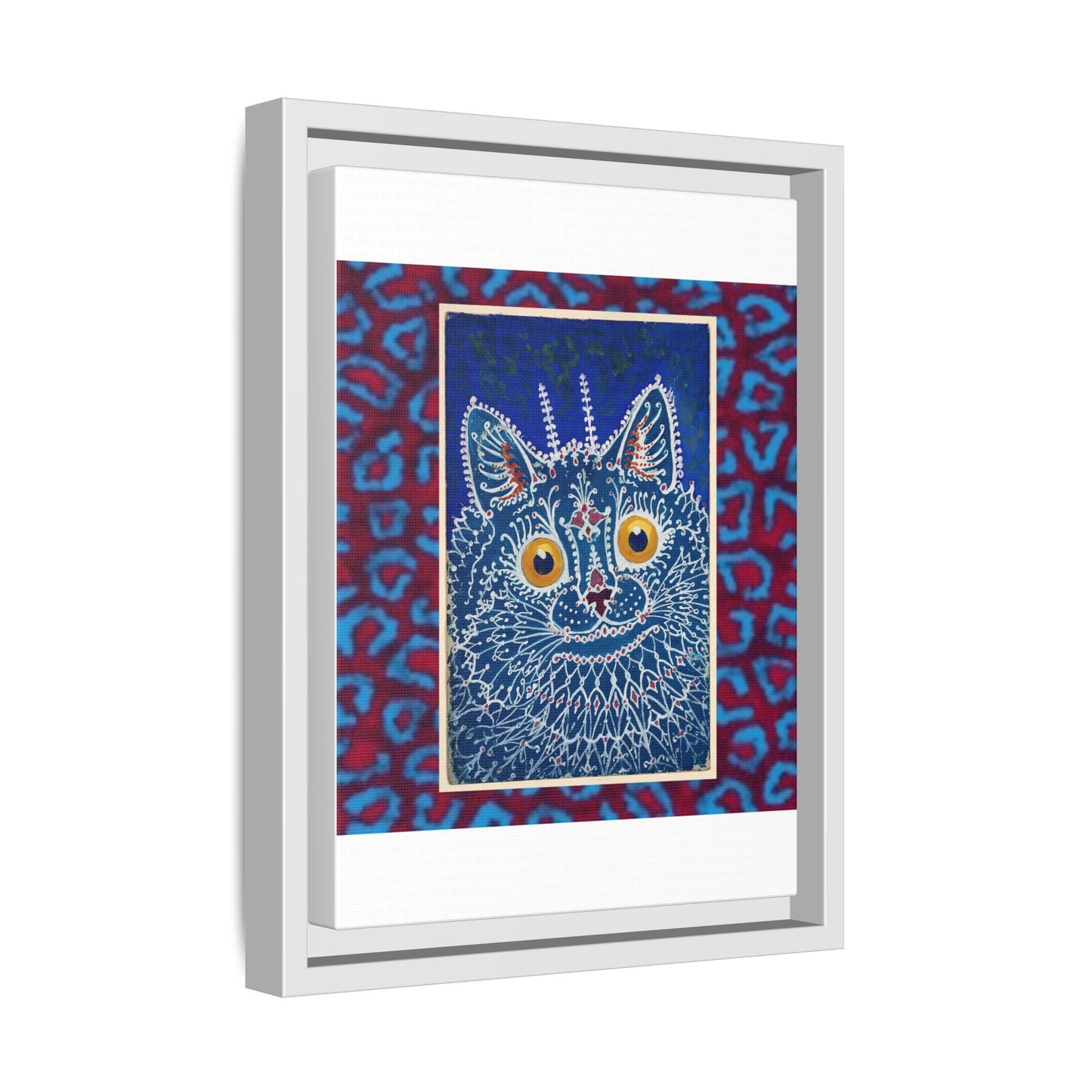 Colorful Cat Framed Matte Canvas Art - Whimsical Home Decor