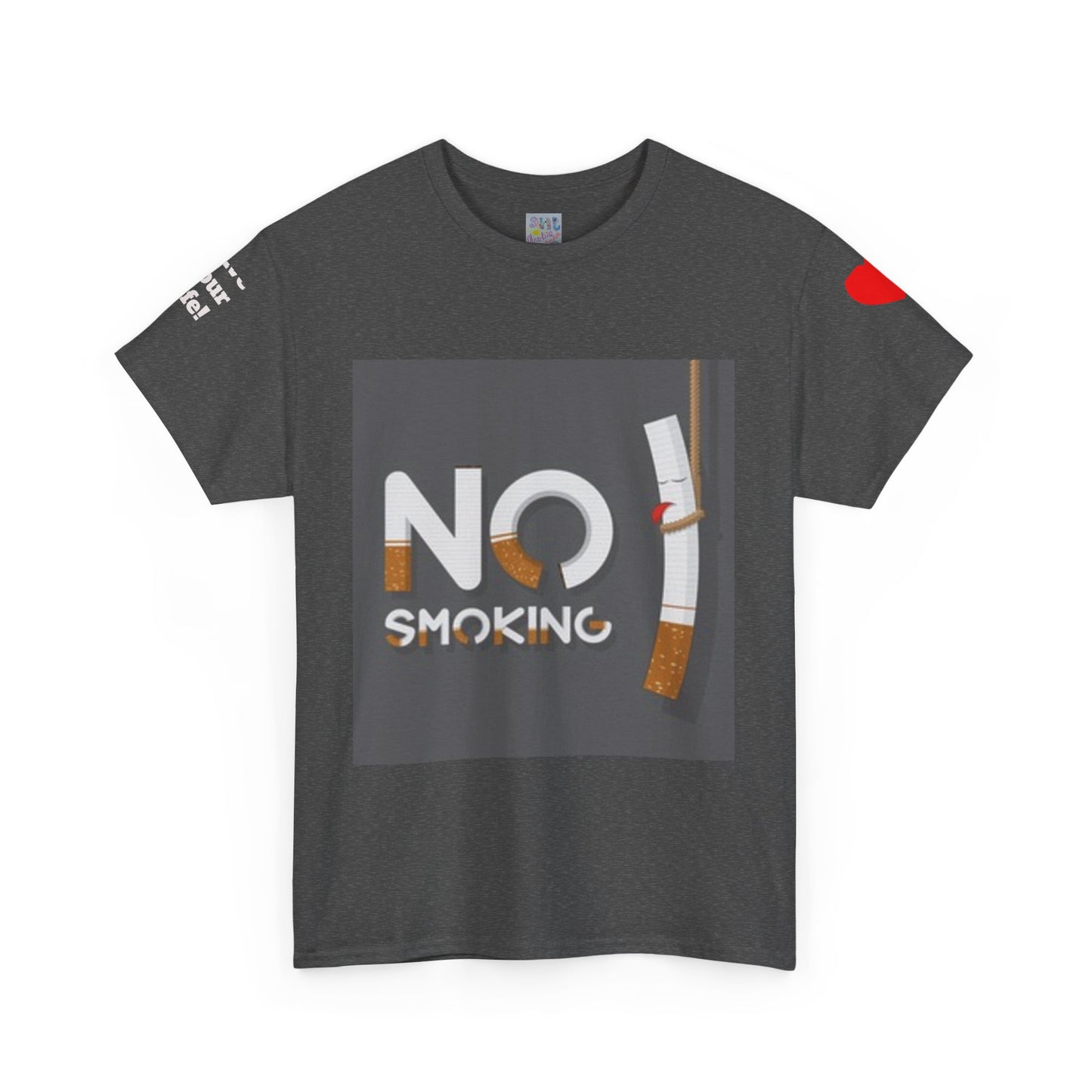 No Smoking Message T-shirt, Unisex Anti-Smoking Tee, Casual Statement Shirt, Gift for Smokers, Awareness Apparel, Health Conscious Clothing