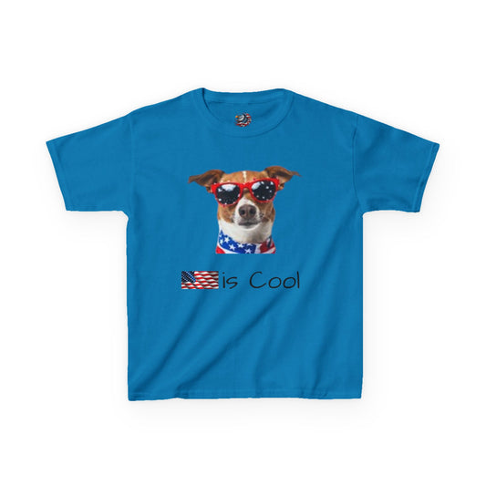Patriotic Dog Kids Tee, Cute Graphic T-Shirt, Kids Independence Day Shirt, Fun Summer Tee, Animal Lover Gift