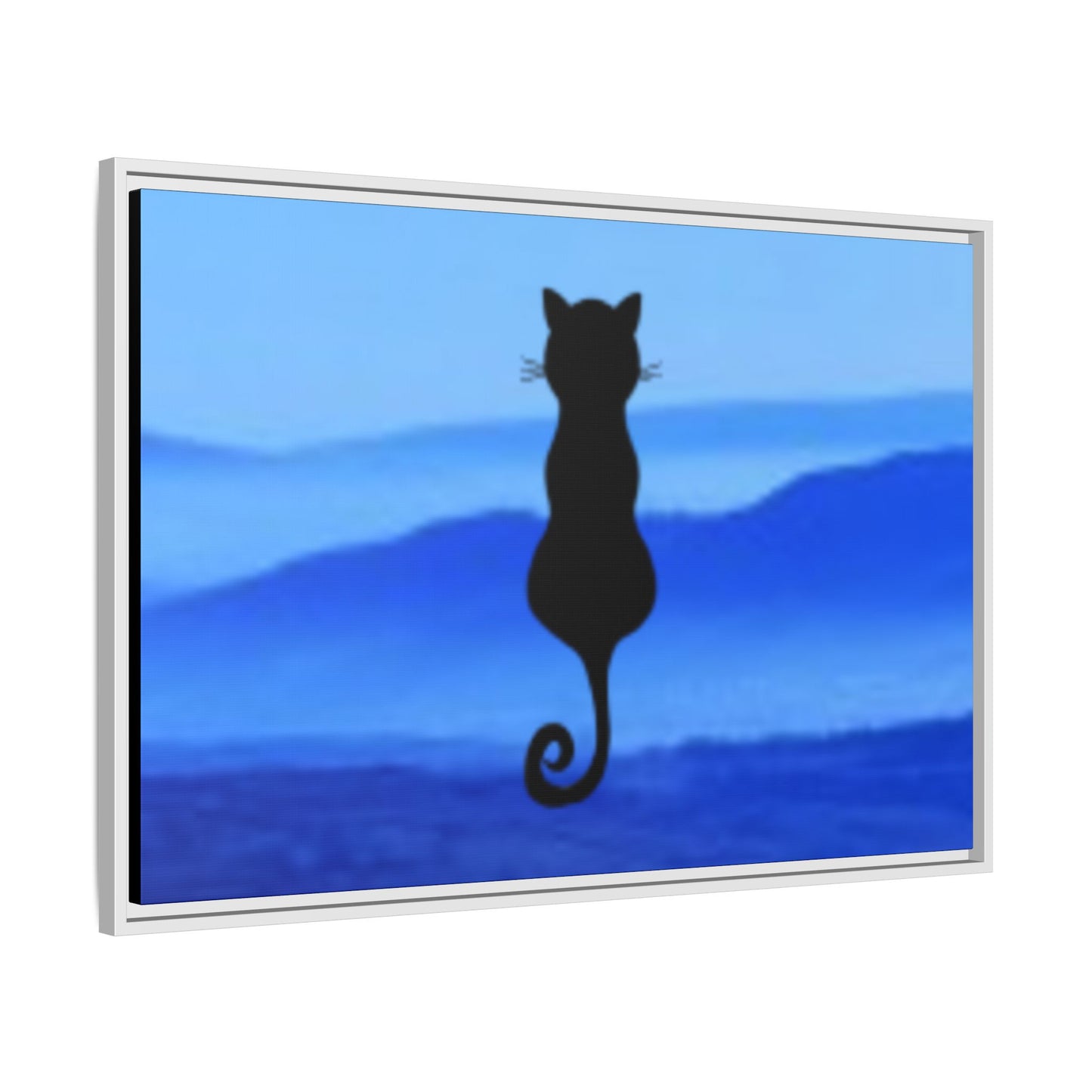 Framed Cat Silhouette Art Print, Wall Decor, Cat Lover Gift, Home Office Art, Pet Memorial