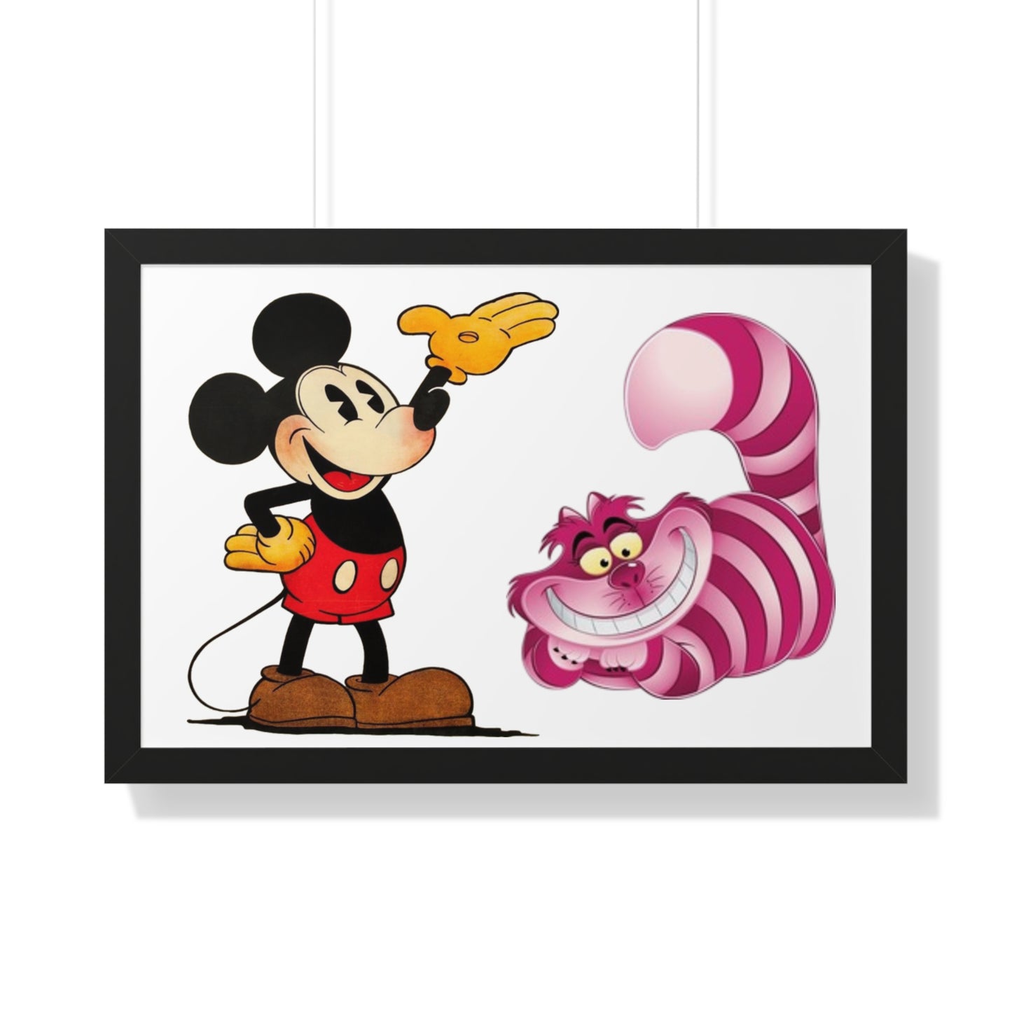 Framed Horizontal Poster Mickey Mouse & Cheshire Cat