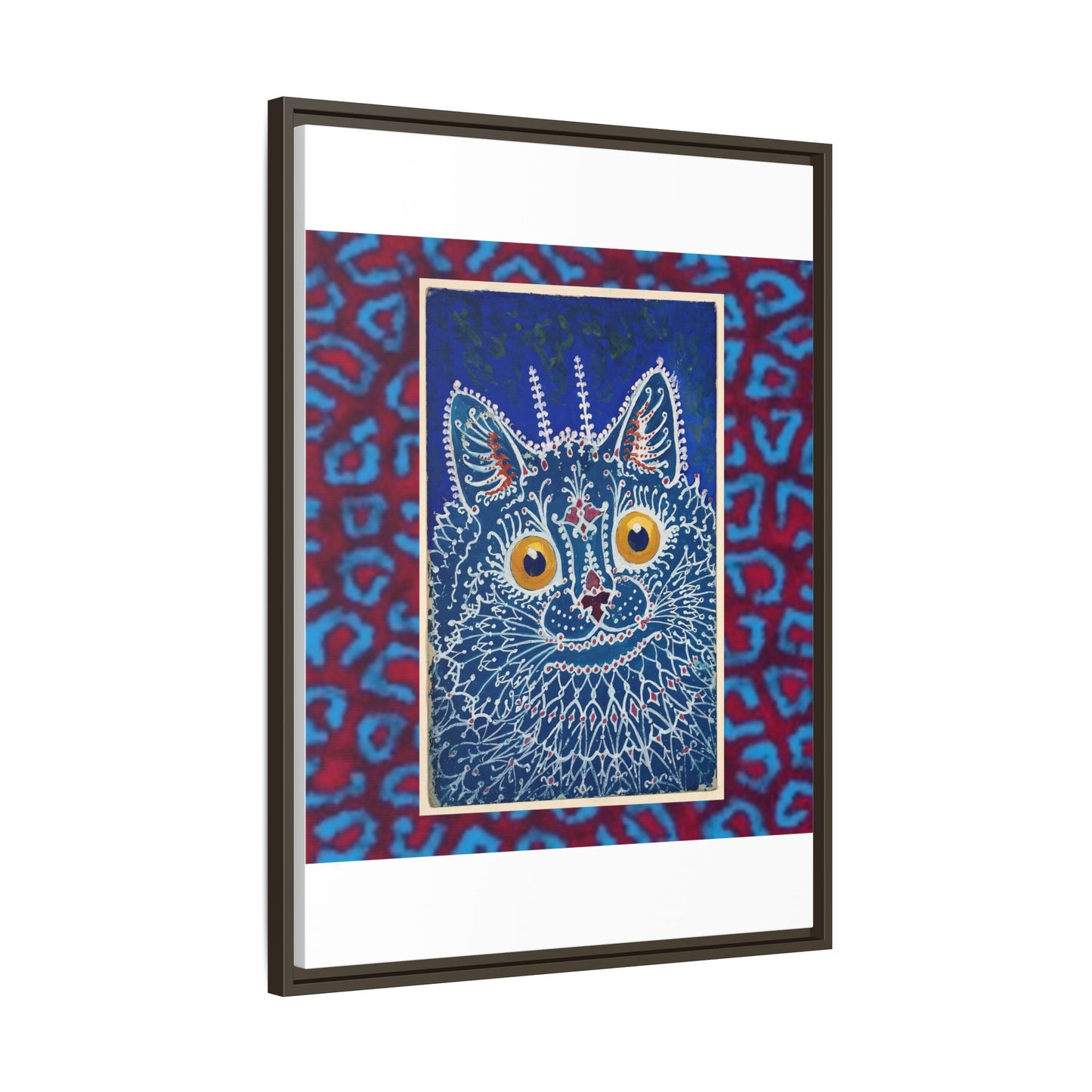 Colorful Cat Framed Matte Canvas Art - Whimsical Home Decor