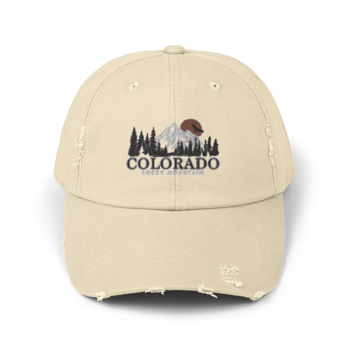 Unisex Distressed Cap - Colorado Rocky Mountains Adventure Hat