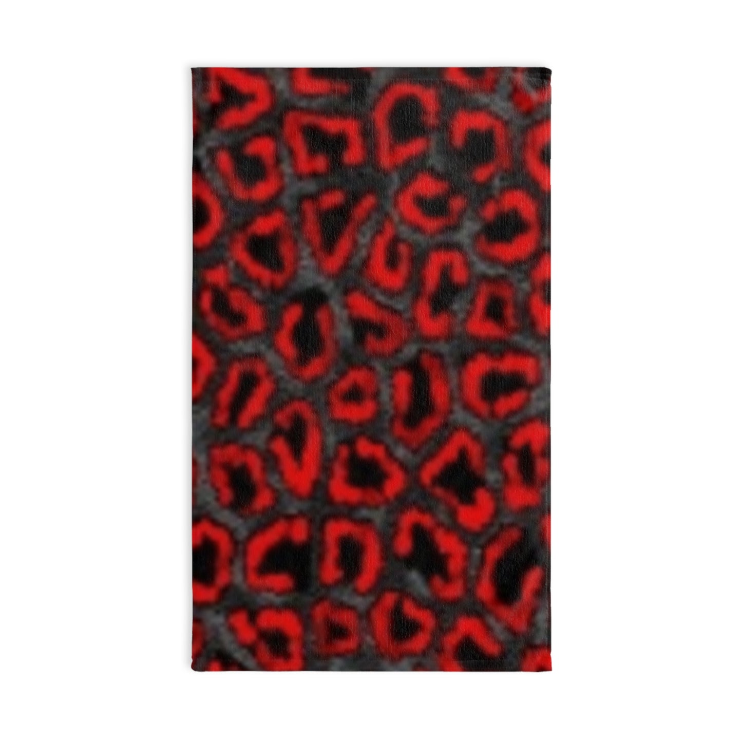 Bold Red Leopard Pattern Hand Towel - Stylish Bathroom Décor