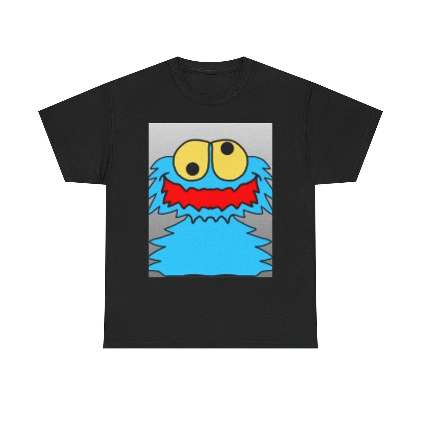 Blue Monster Cartoon-Inspired Unisex Heavy Cotton Tee, Fun Graphic T-Shirt, Cute Gift Idea, Casual Wear, Birthday Celebration, Everyday Style