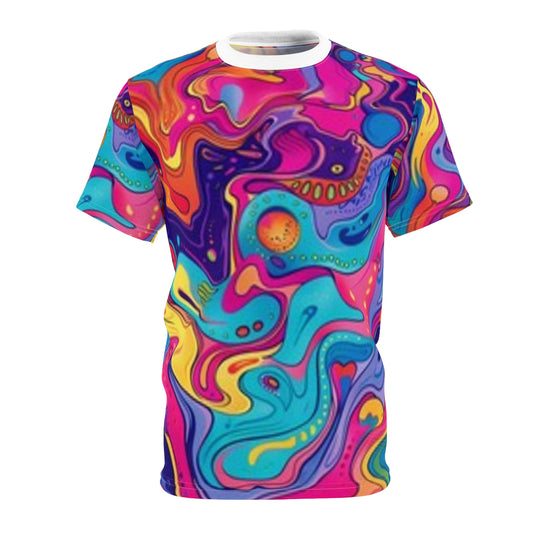 Vibrant Abstract Pajama Top - Colorful Psychedelic Shirt for Creative Souls