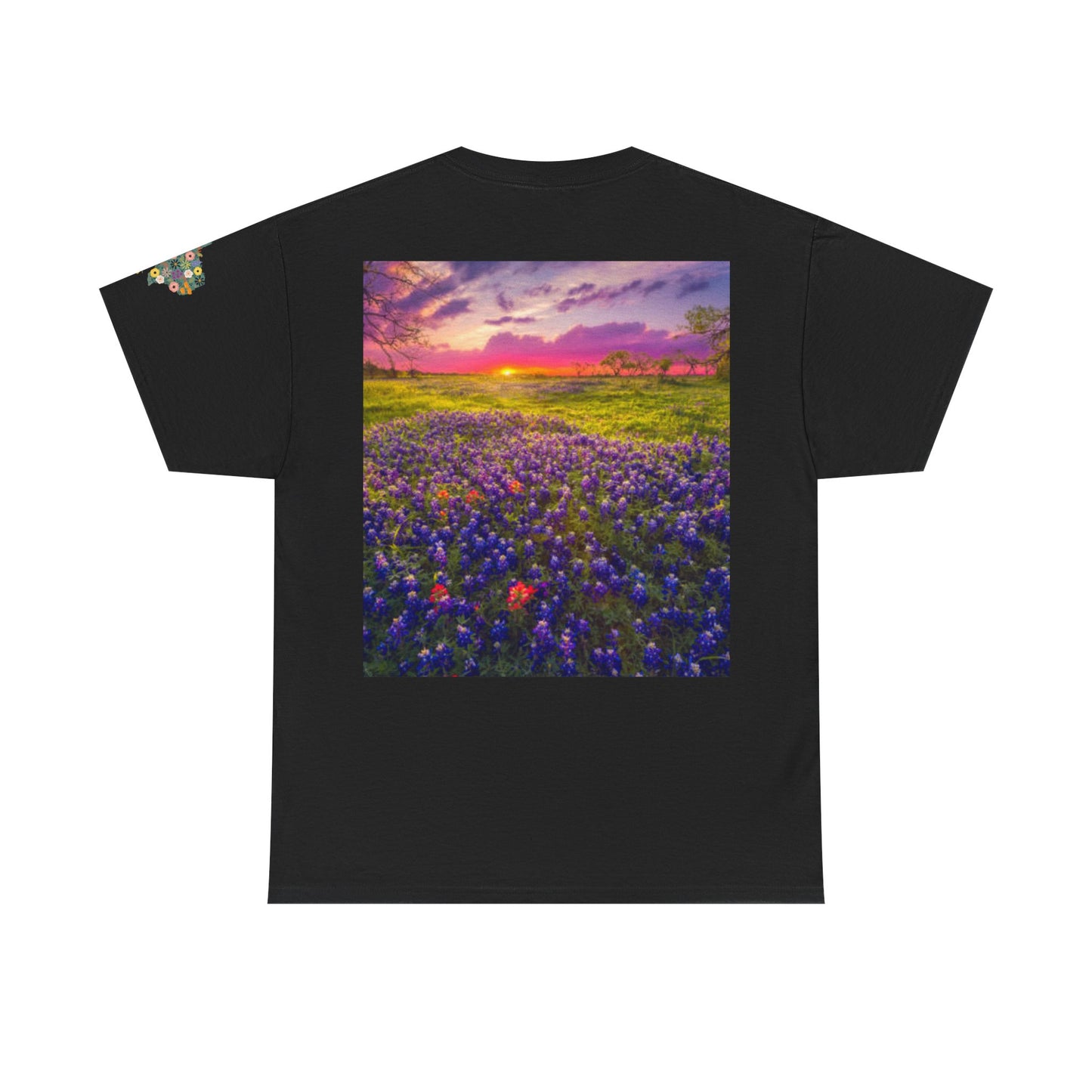Sunflower Bluebonnets Texas, Customizable T-Shirt for Gardening Lovers, Casual Wear, Gift for Nature Enthusiasts, Spring Fashion